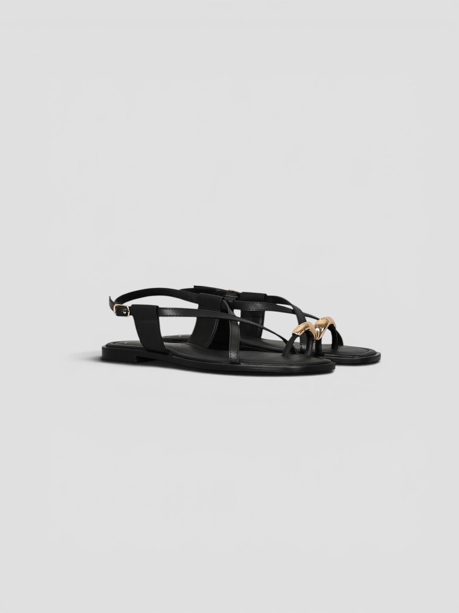 Sandalo cuoio 8176 TAN incrocio 8176 BLACK CORRIDONI MILANO