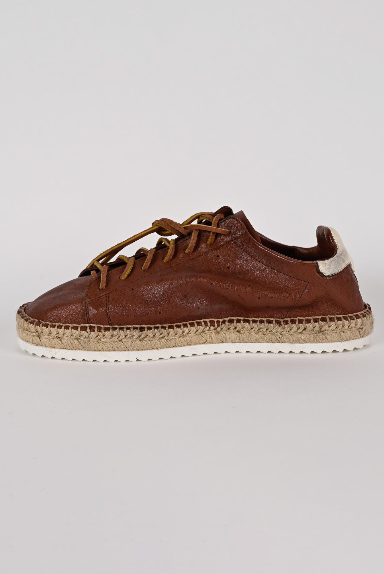 Espadrillas stringata LYON CUT BROWN pelle lavata LYON CUT BROWN LAGOA