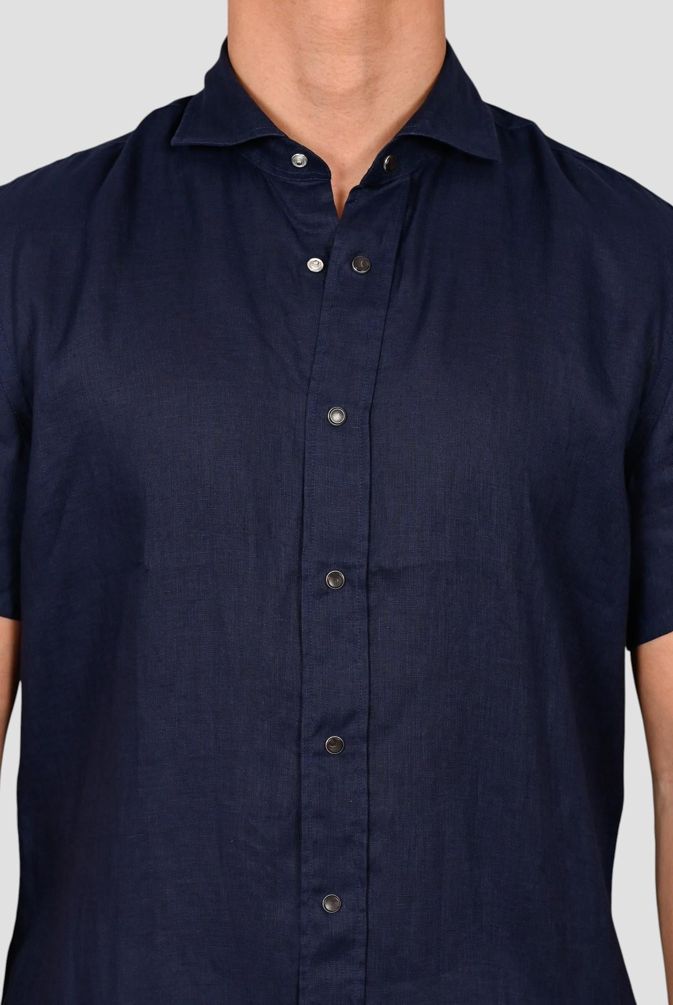 Camicia blu 16U4 8837 puro lino 16U48837 006 MARCUS