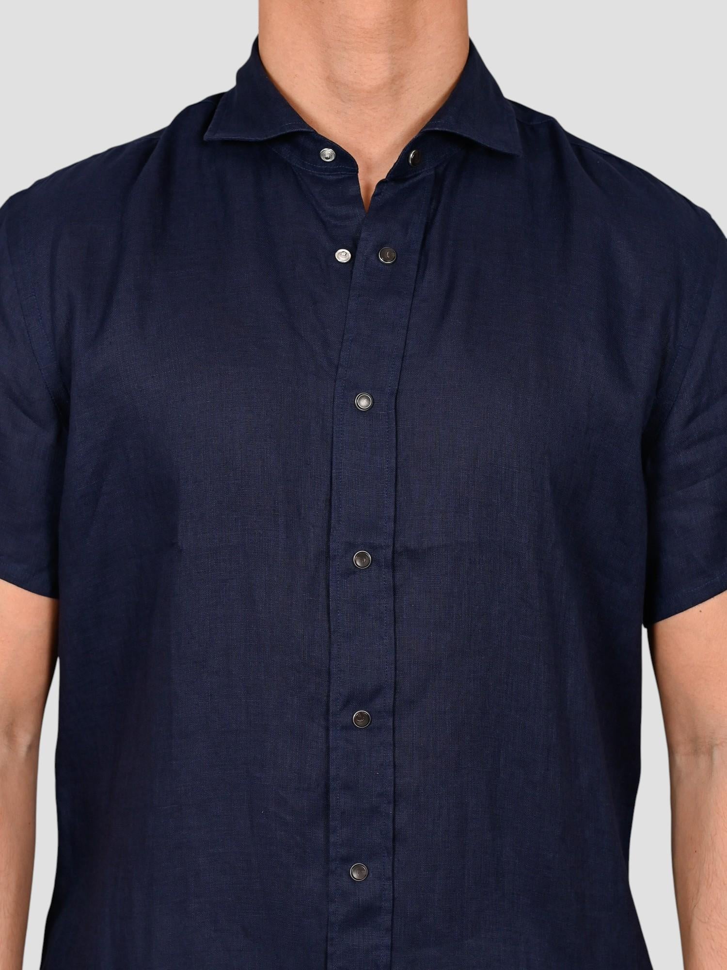 Camicia blu 16U4 8837 puro lino 16U48837 006 MARCUS