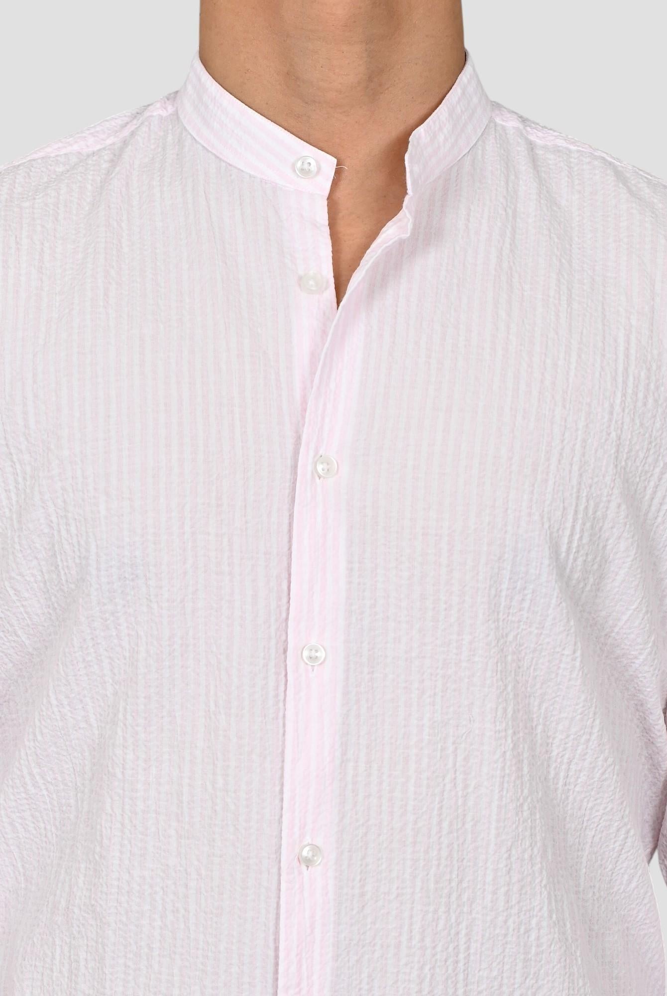 Camicia coreana ZF24 8158 rigata rosa ZF248158 002 MARCUS