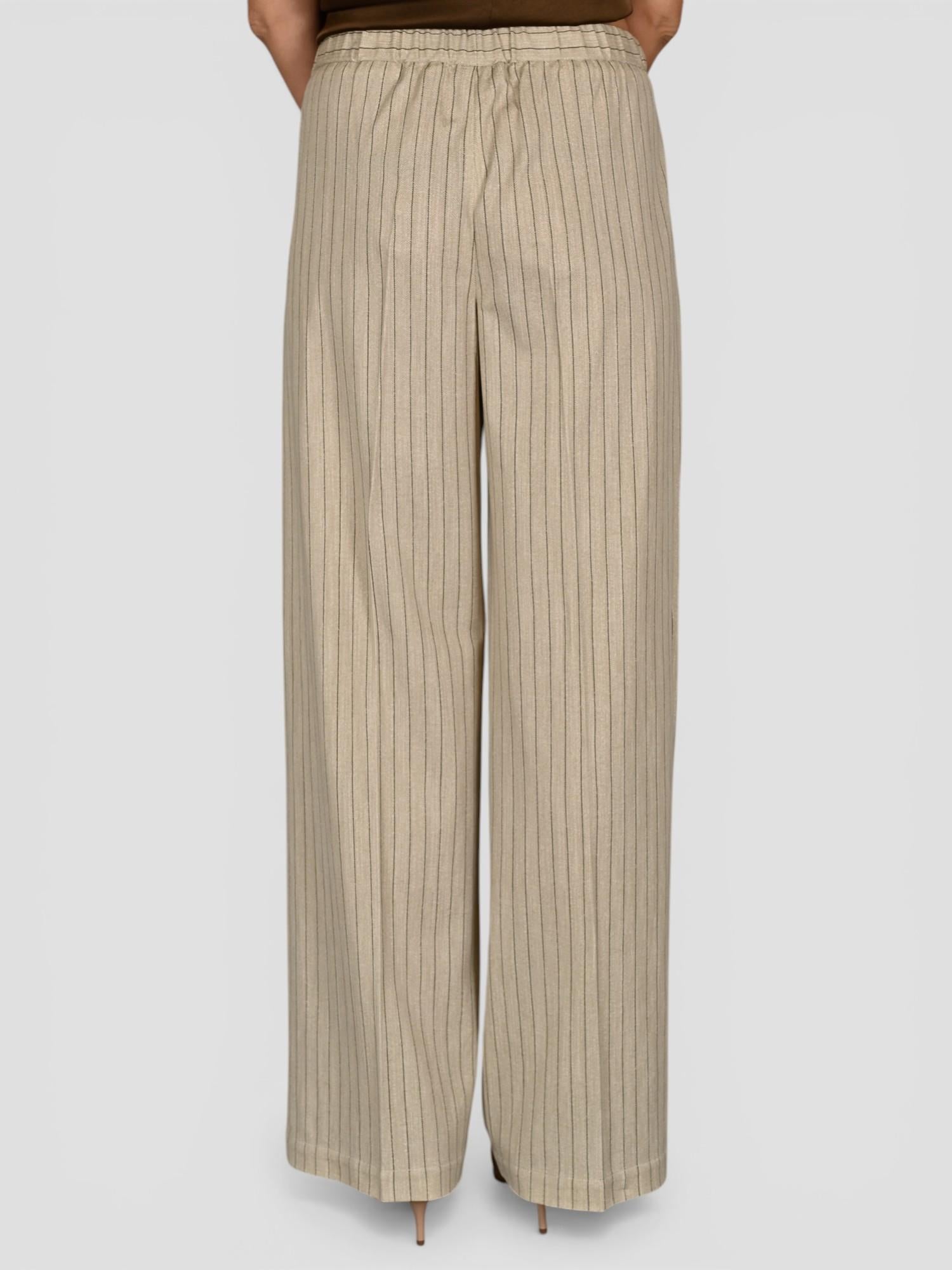 Pantalone donna FD3922 gessato FD3922 CREMA CIRCOLO 1901