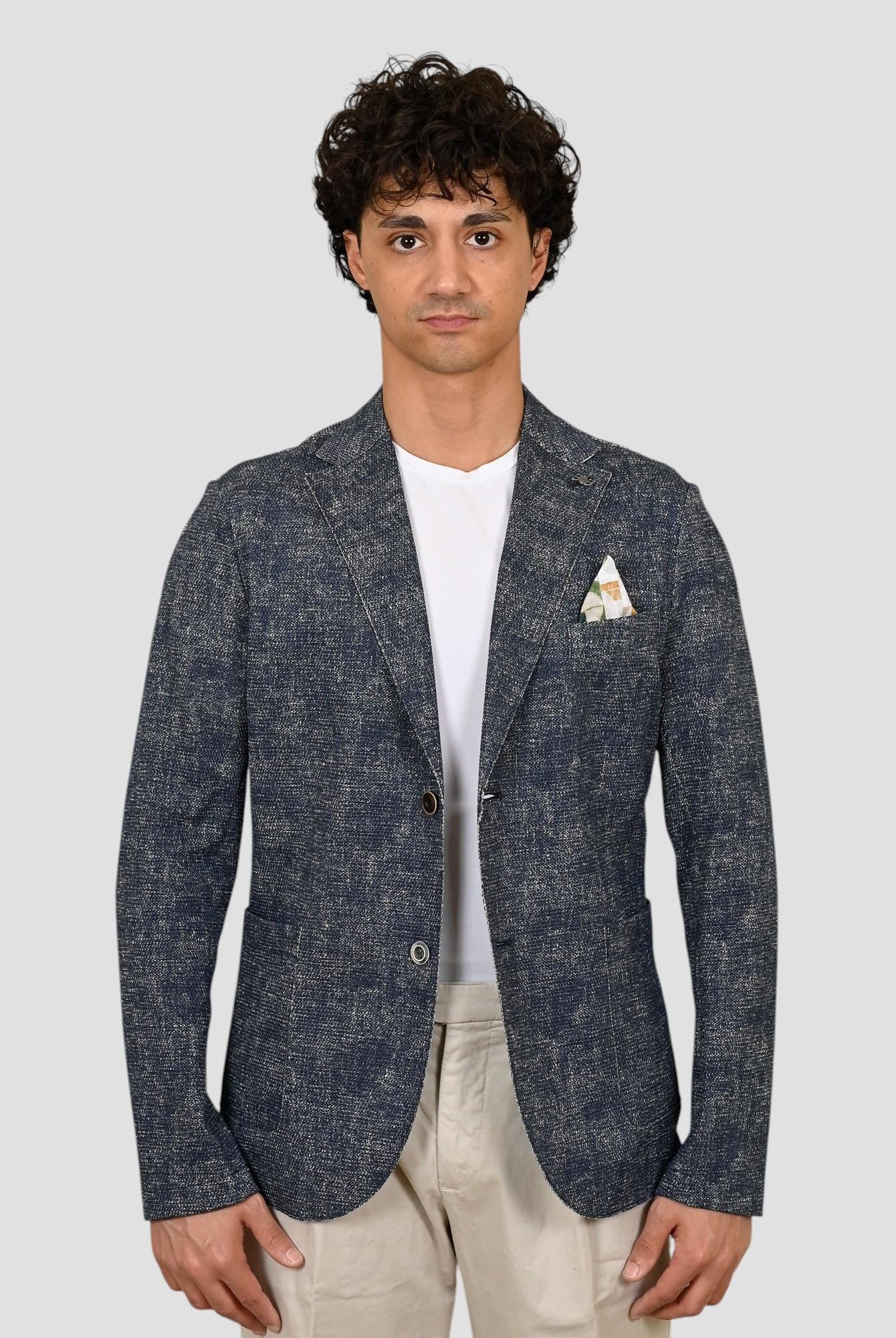 Giacca monopetto EASYX585 BLU lavorazione maglia EASYX585 BLU BOB