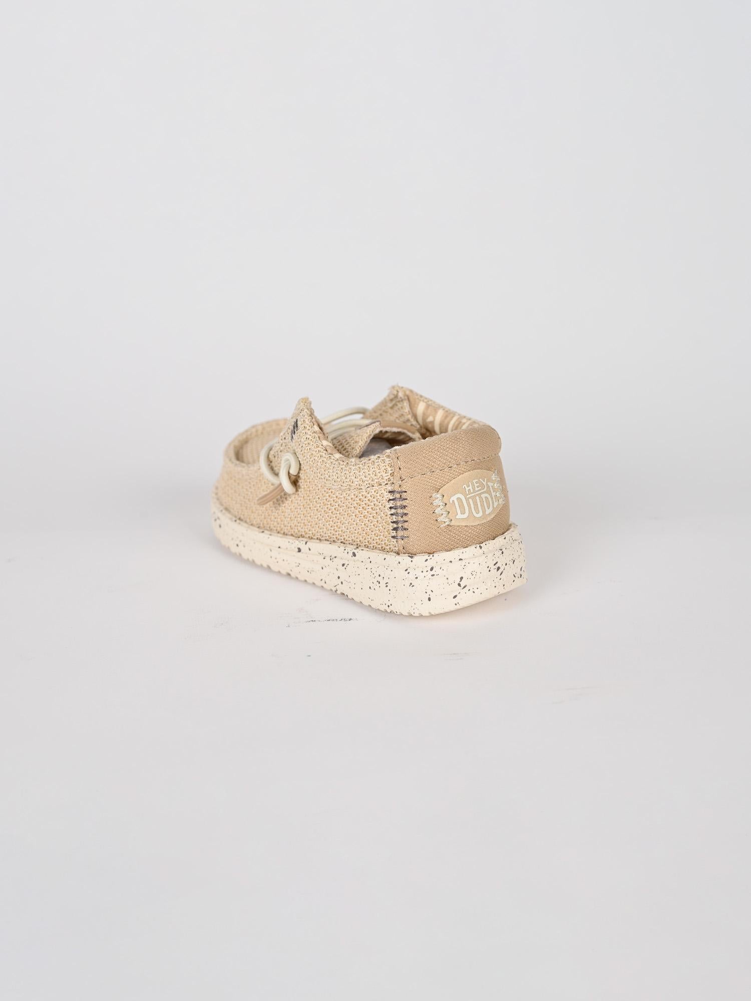 Slip-on teen WALLY STRETCH cream WALLY T STRETCH CREAM HEY DUDE