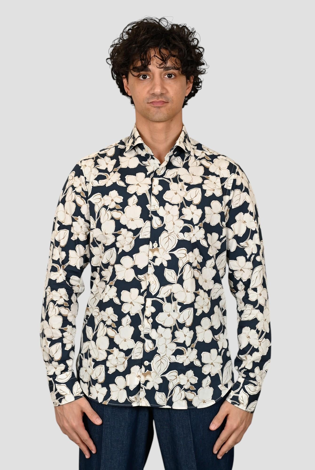 Camicia floreale 1RSYMTSFE5 puro cotone 1RSYMTS FE5 TINTORIA MATTEI