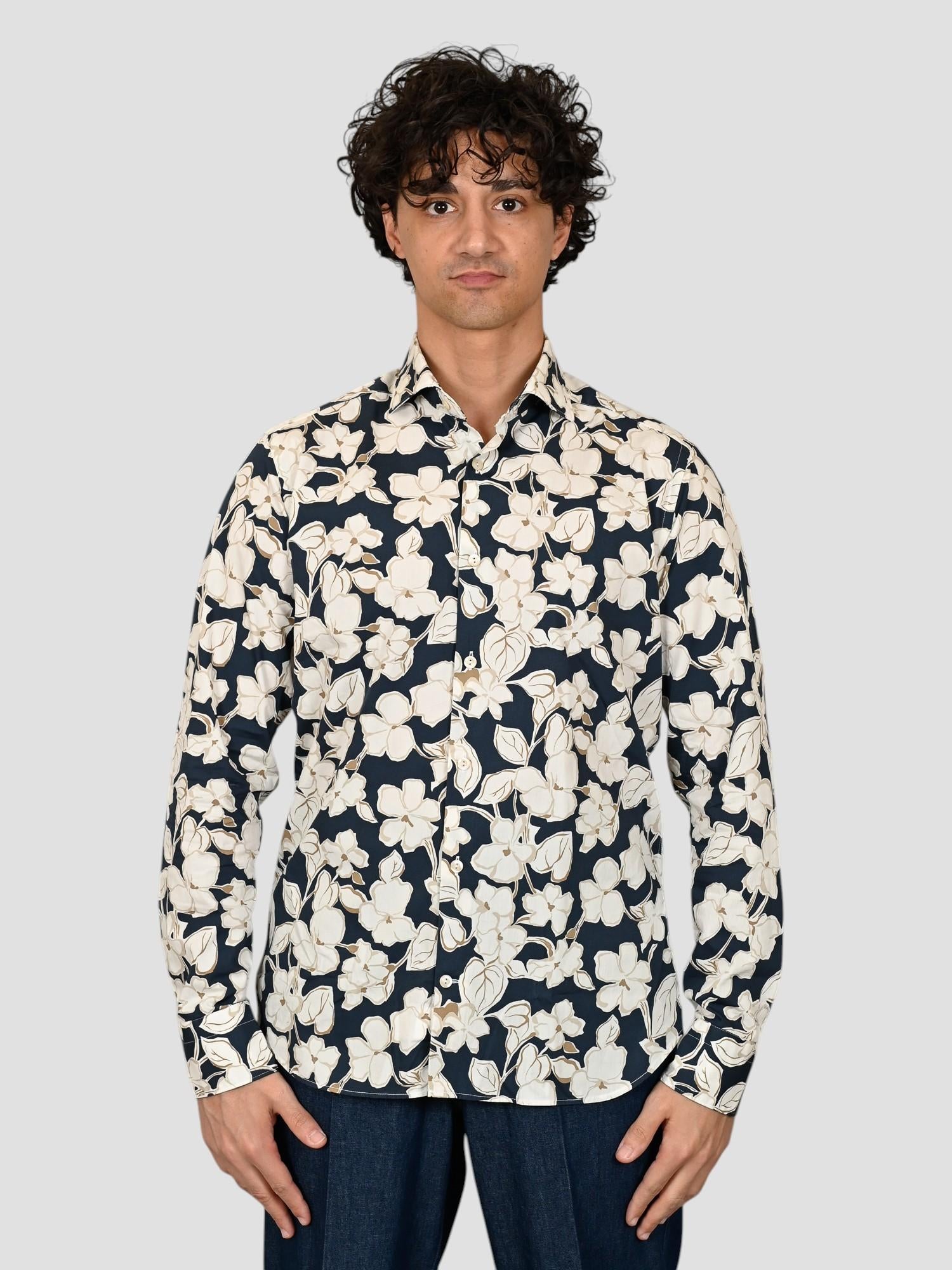 Camicia floreale 1RSYMTSFE5 puro cotone 1RSYMTS FE5 TINTORIA MATTEI