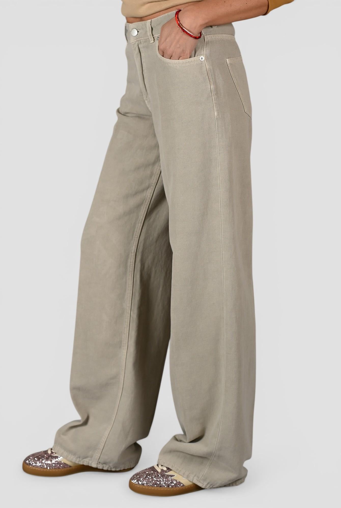 Pantalone taupe ANNA 2410 wide leg ANNA 2410C0184 T0247 SIVIGLIA