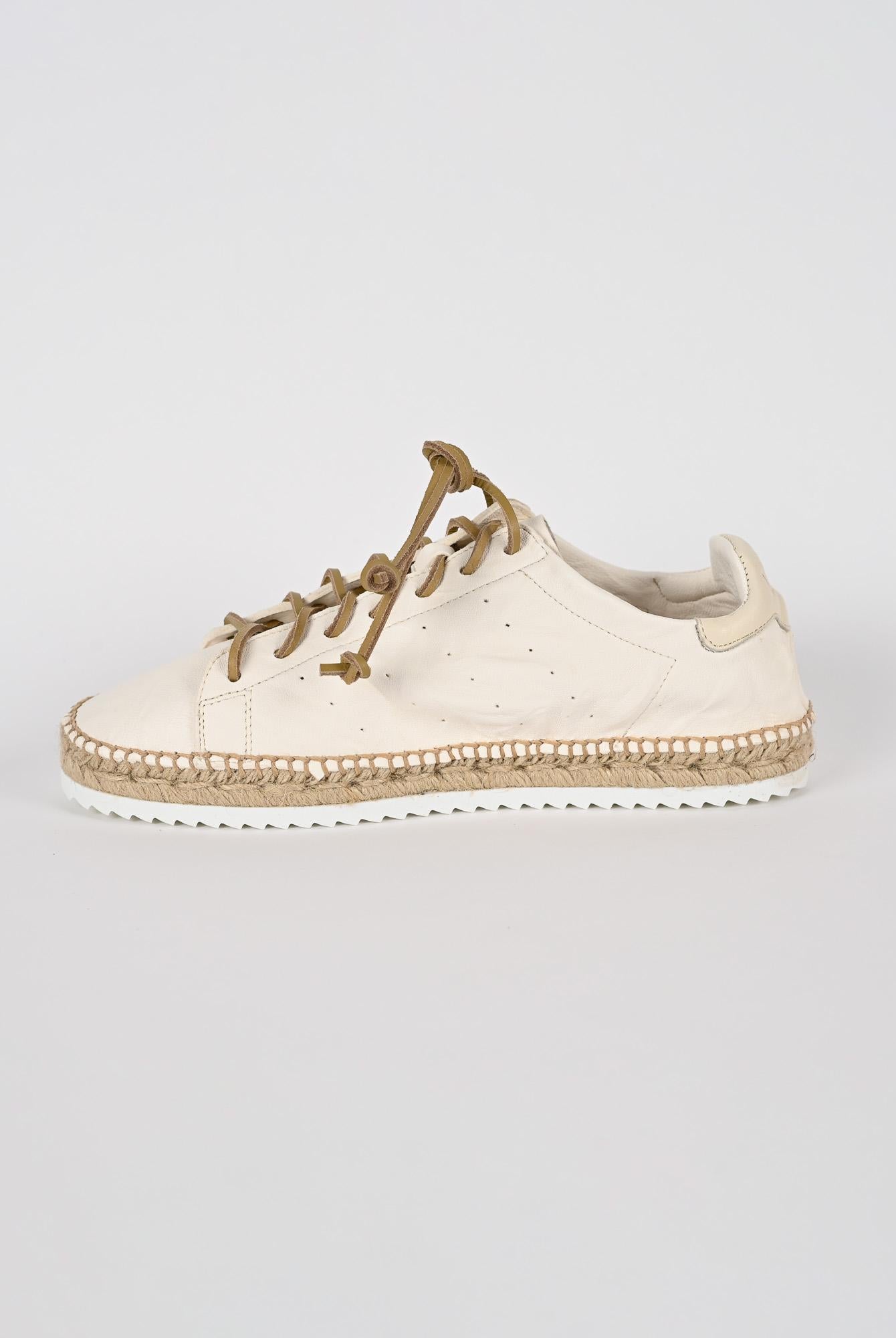 Espadrillas stringata LYON CUT BIANCO pelle lavata LYON CUT BIANCO LAGOA
