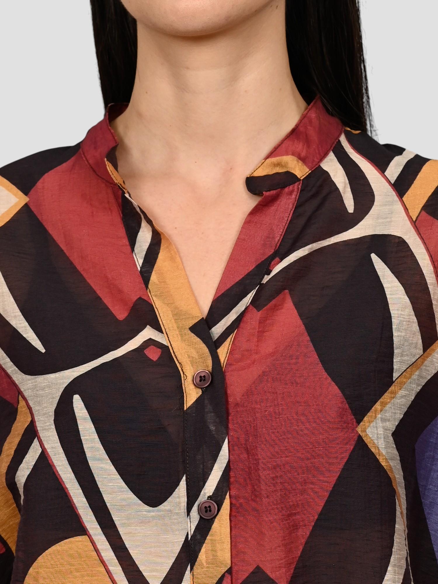 Camicia fantasia AN45103 misto lino AN45103 FANTASIA ANITIE'
