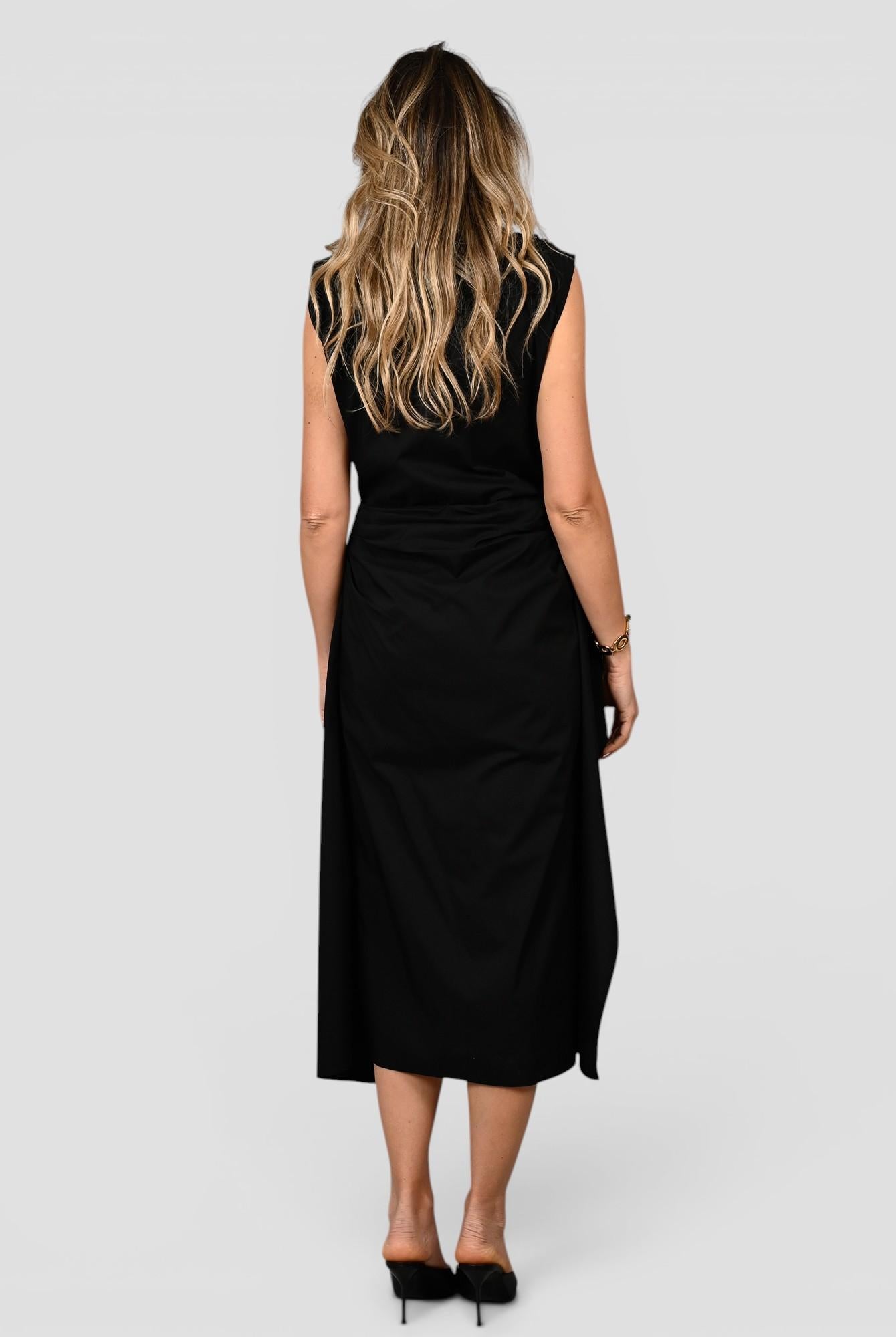 Abito chemisier A100-T011 black pearls A100-T011 BLACK ISABELLE BLANCHE PARIS