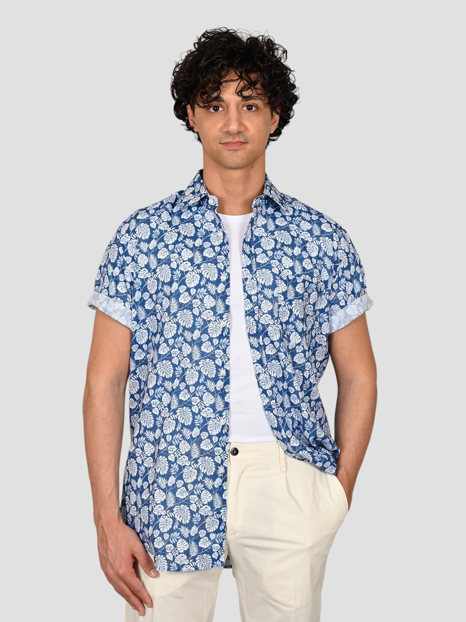 Camicia floreale TA66 8825 blu royal TA668825 003 MARCUS