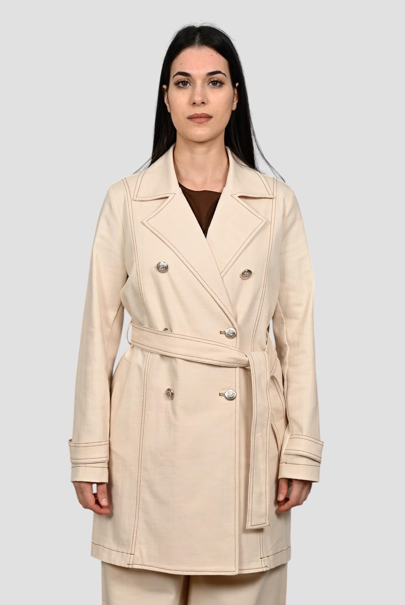 Trench panna WW31604 effetto denim WW31604 PANNA WHITE WISE