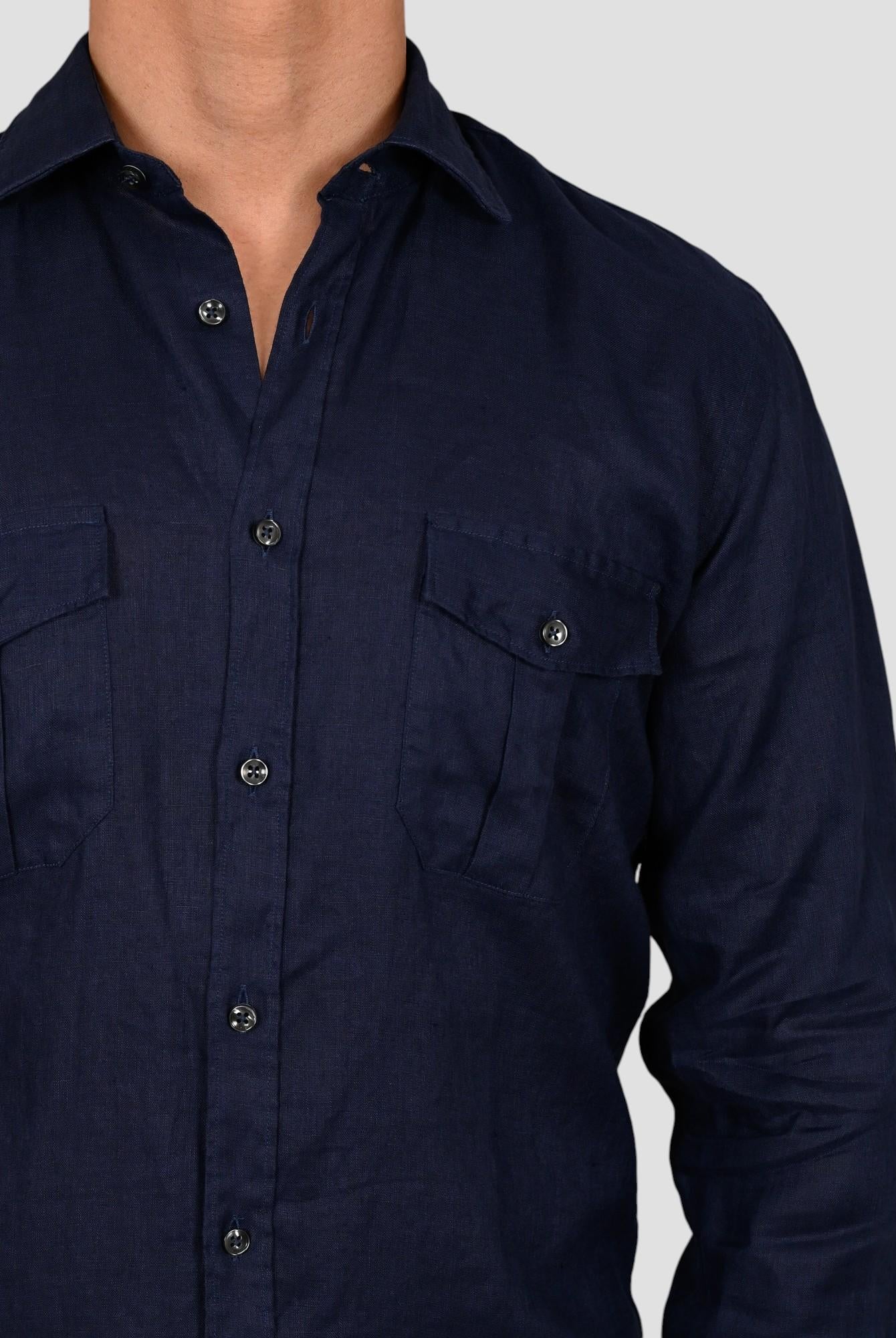 Camicia blu 16W4 8837 puro lino 16W48837 006 MARCUS