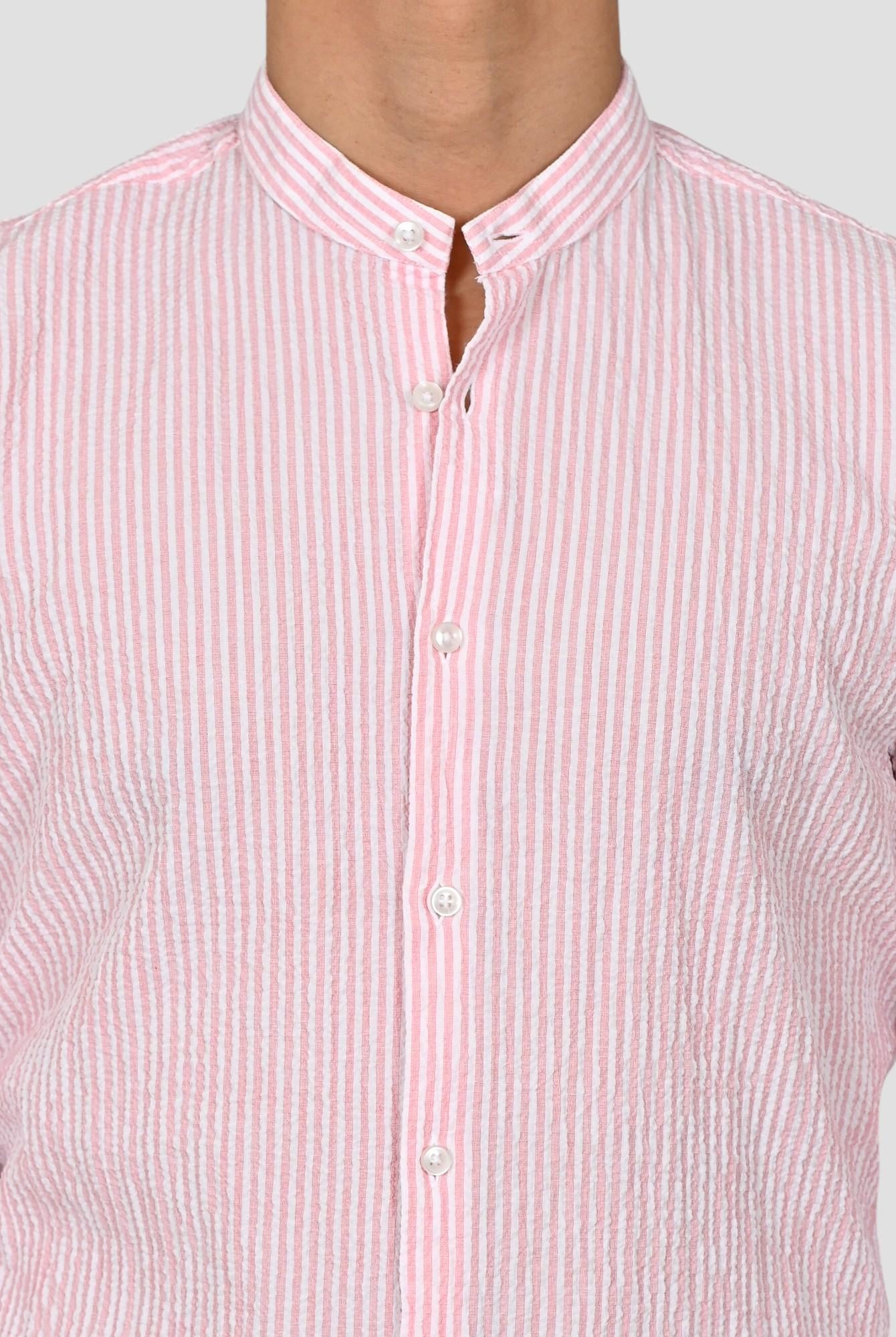 Camicia coreana ZF24 8158 rigata rossa ZF248158 005 MARCUS