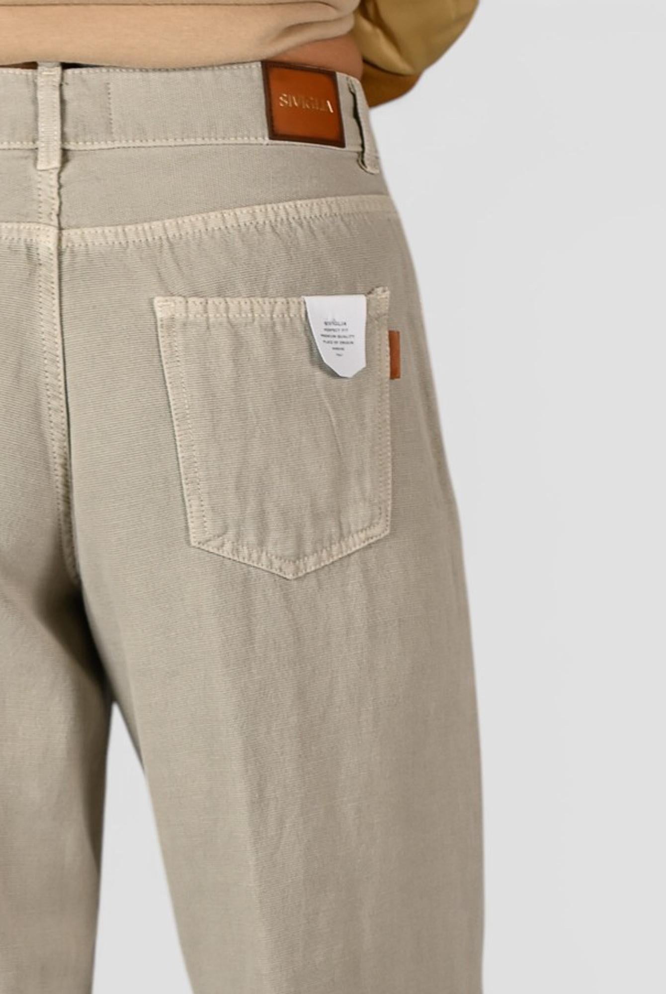 Pantalone taupe ANNA 2410 wide leg ANNA 2410C0184 T0247 SIVIGLIA