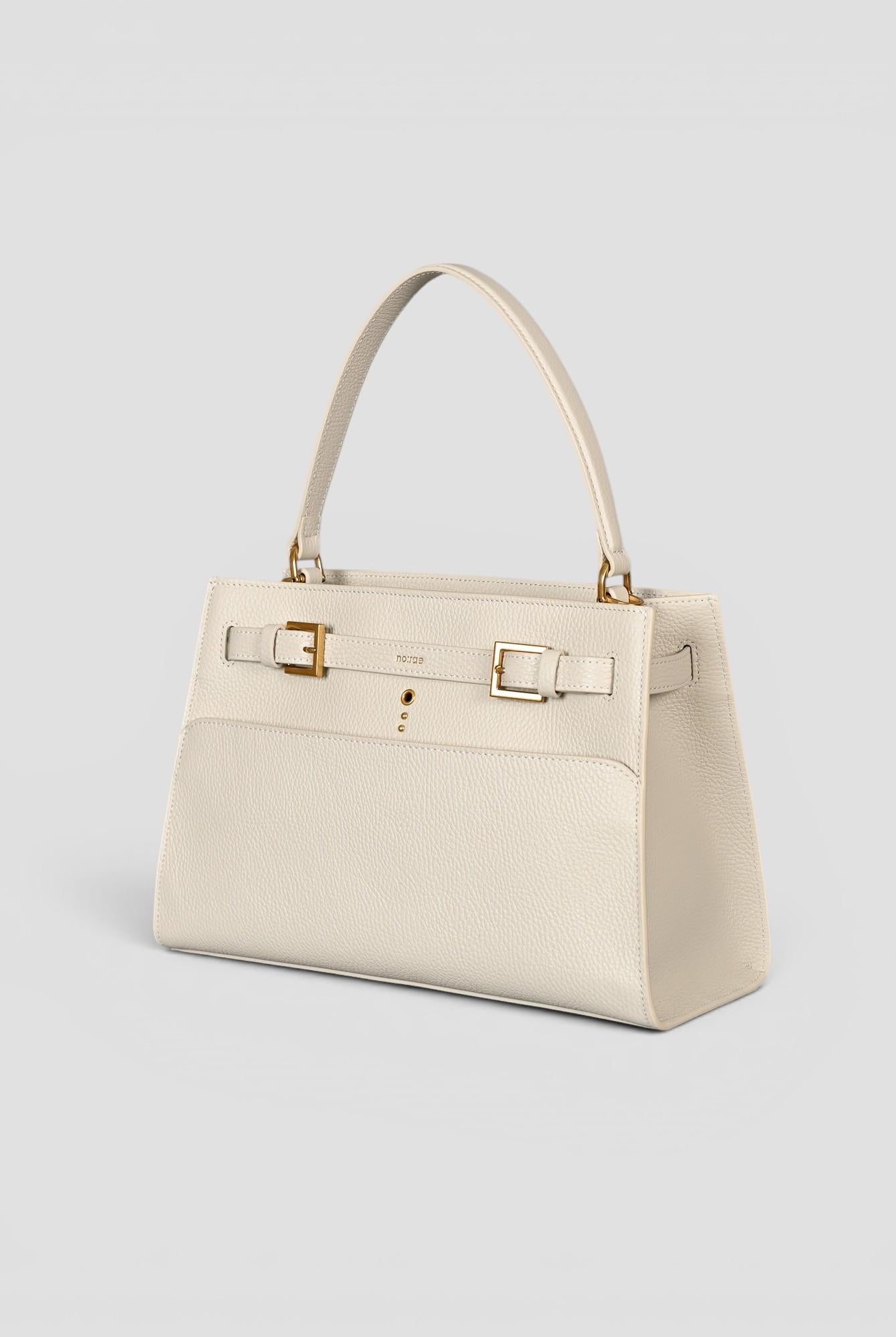 Medium shoulder VALEGRO leather ivory N61-DM-27 IVORY NO:RAE