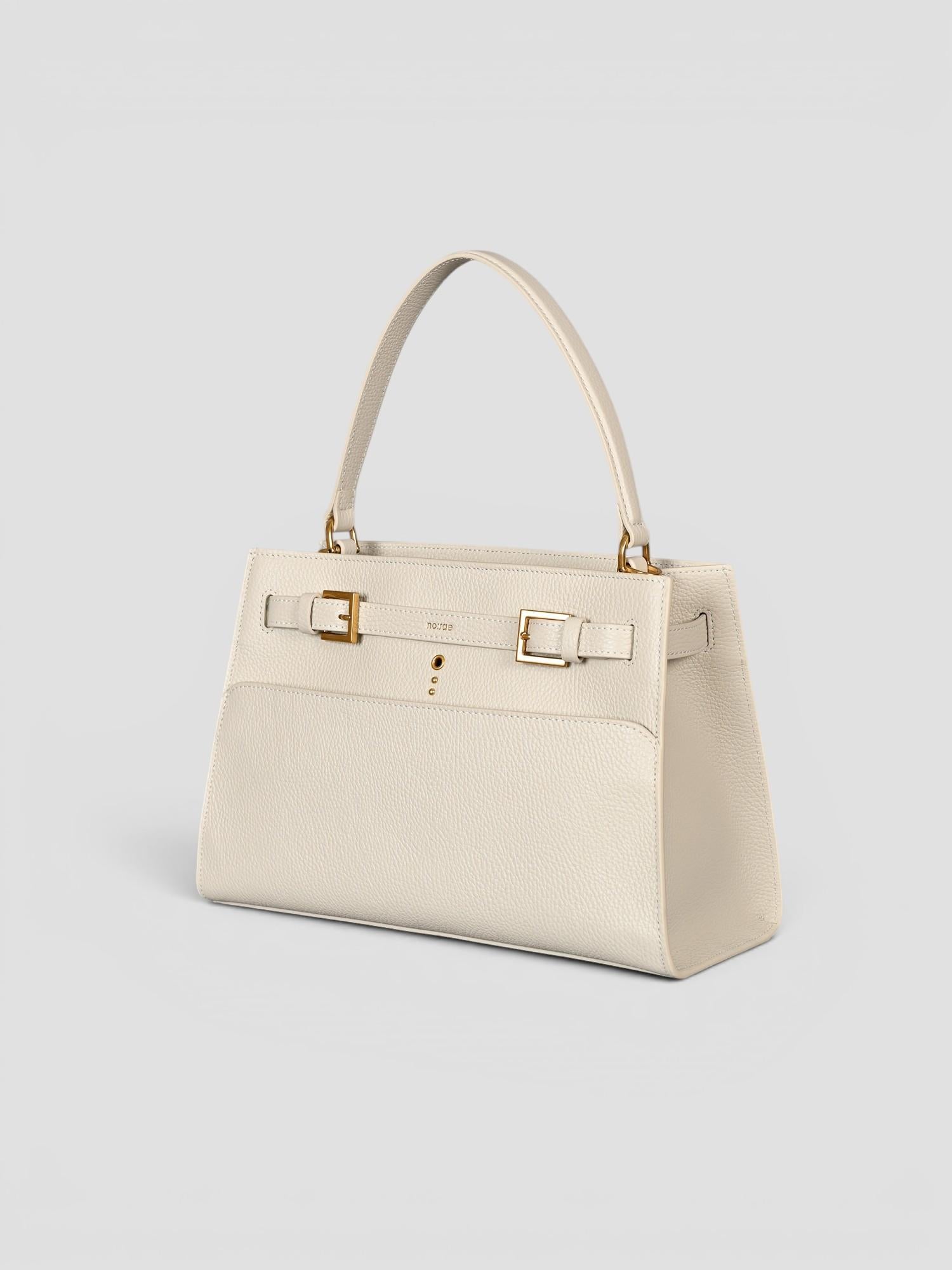 Medium shoulder VALEGRO leather ivory N61-DM-27 IVORY NO:RAE