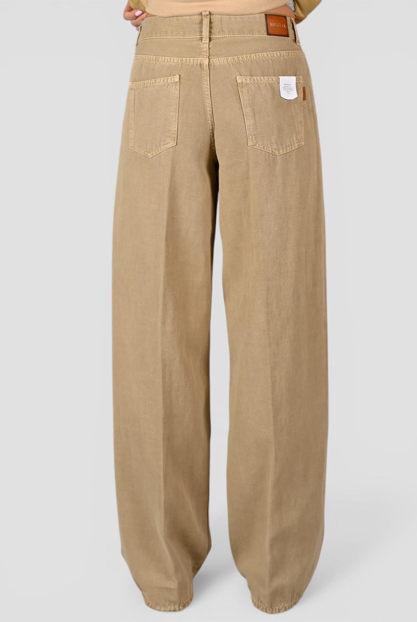 Pantalone sabbia ANNA 2410 wide leg ANNA 2410C0184 T0003 SIVIGLIA