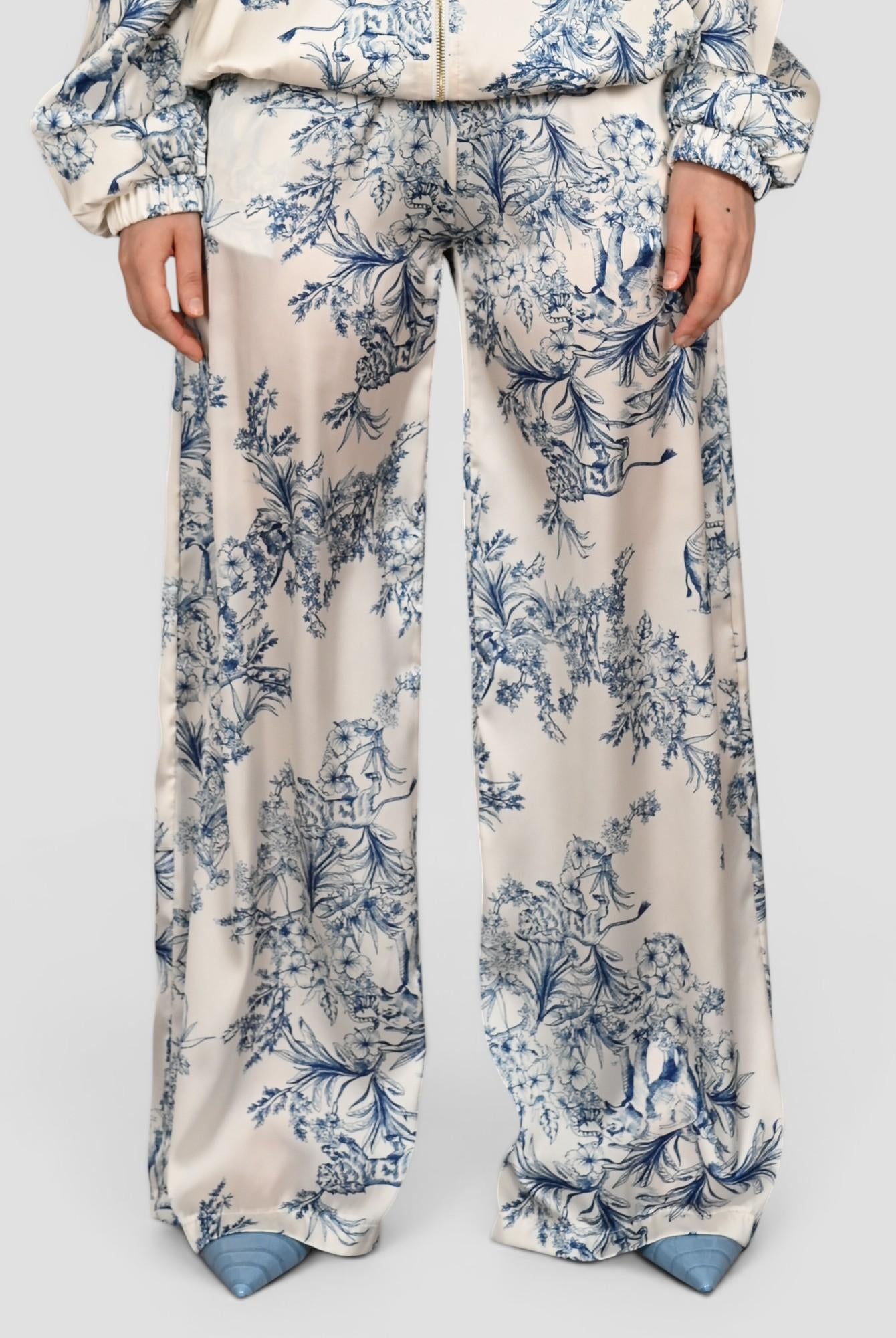 Pantalone rasatello S25P8110 floreale con coulisse S25P810 FLOREALE TENSIONE IN