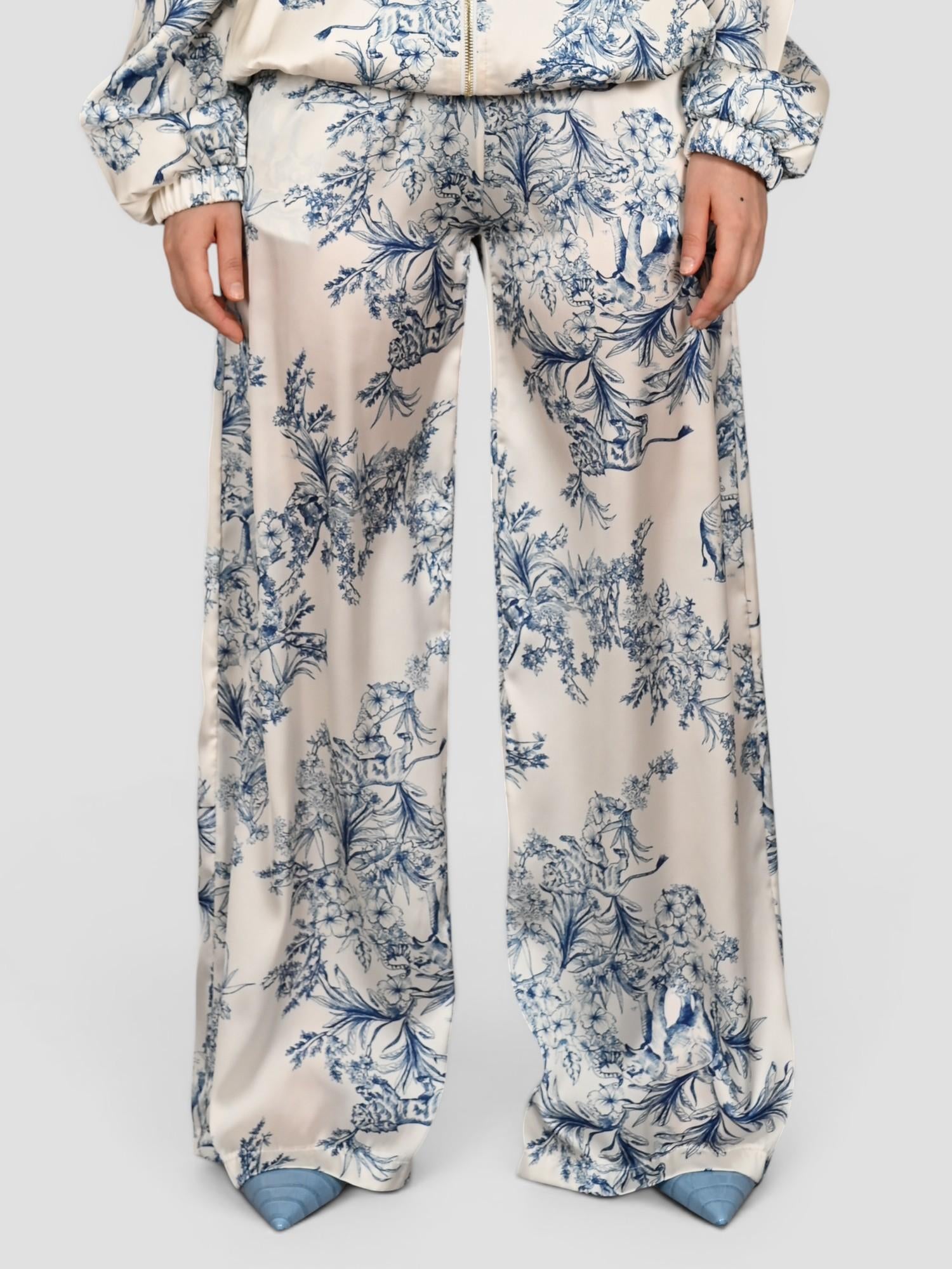 Pantalone rasatello S25P8110 floreale con coulisse S25P810 FLOREALE TENSIONE IN