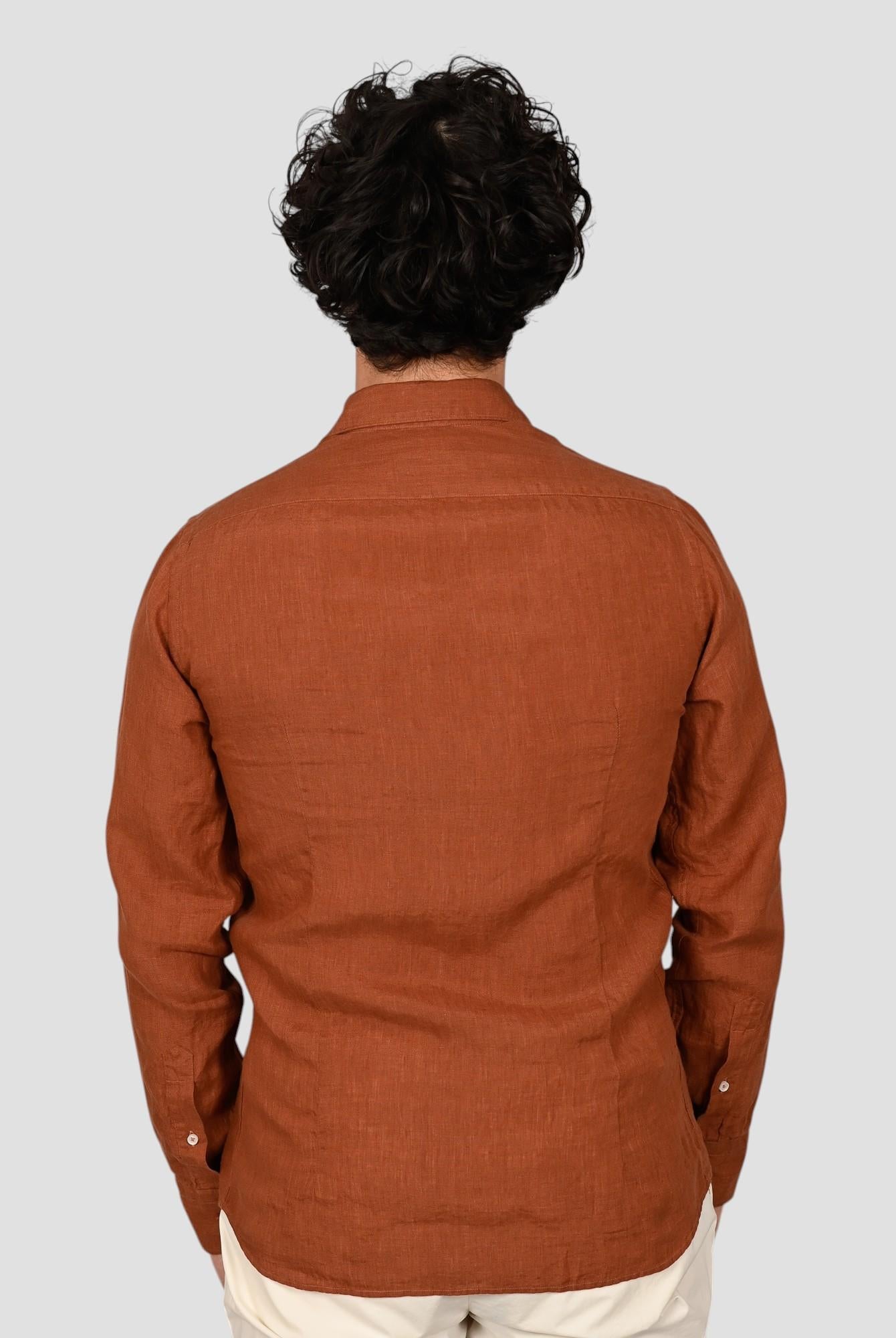 Camicia tabacco 16W4 8837 puro lino 16W48837 009 MARCUS