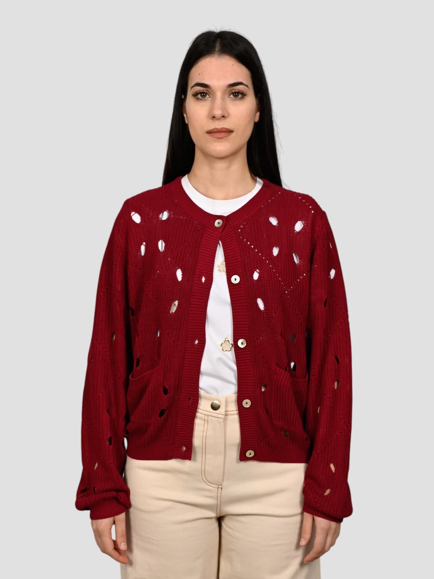 Cardigan giacca WW31065 ciliegio traforato WW31065 CILIEGIO WHITE WISE