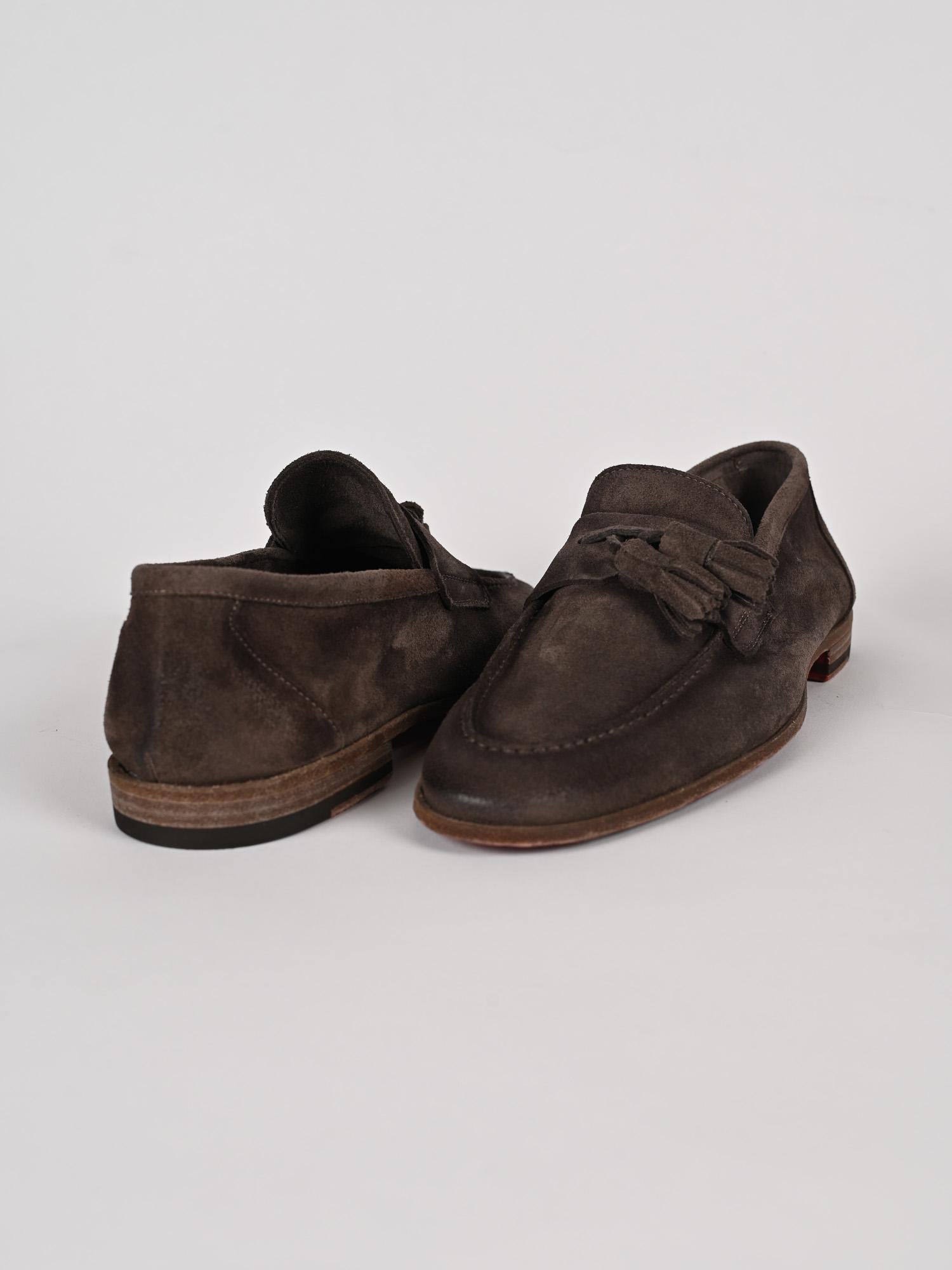 Moccasino uomo moro con nappine 1856VELOUR 2287 MORO CORVARI