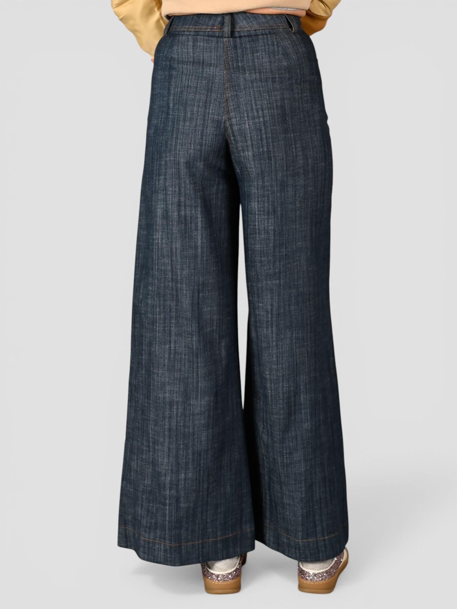 Pantalone palazzo WW31603 denim WW31603 DENIM WHITE WISE