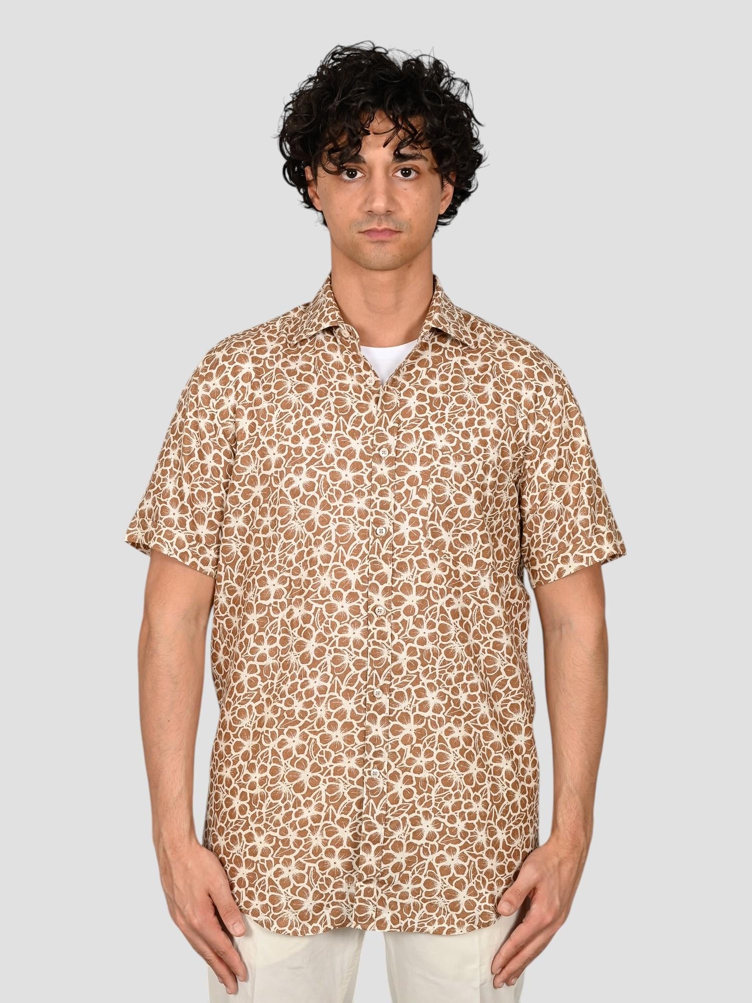Camicia floreale TA66 8823 marrone TA668823 001 MARCUS