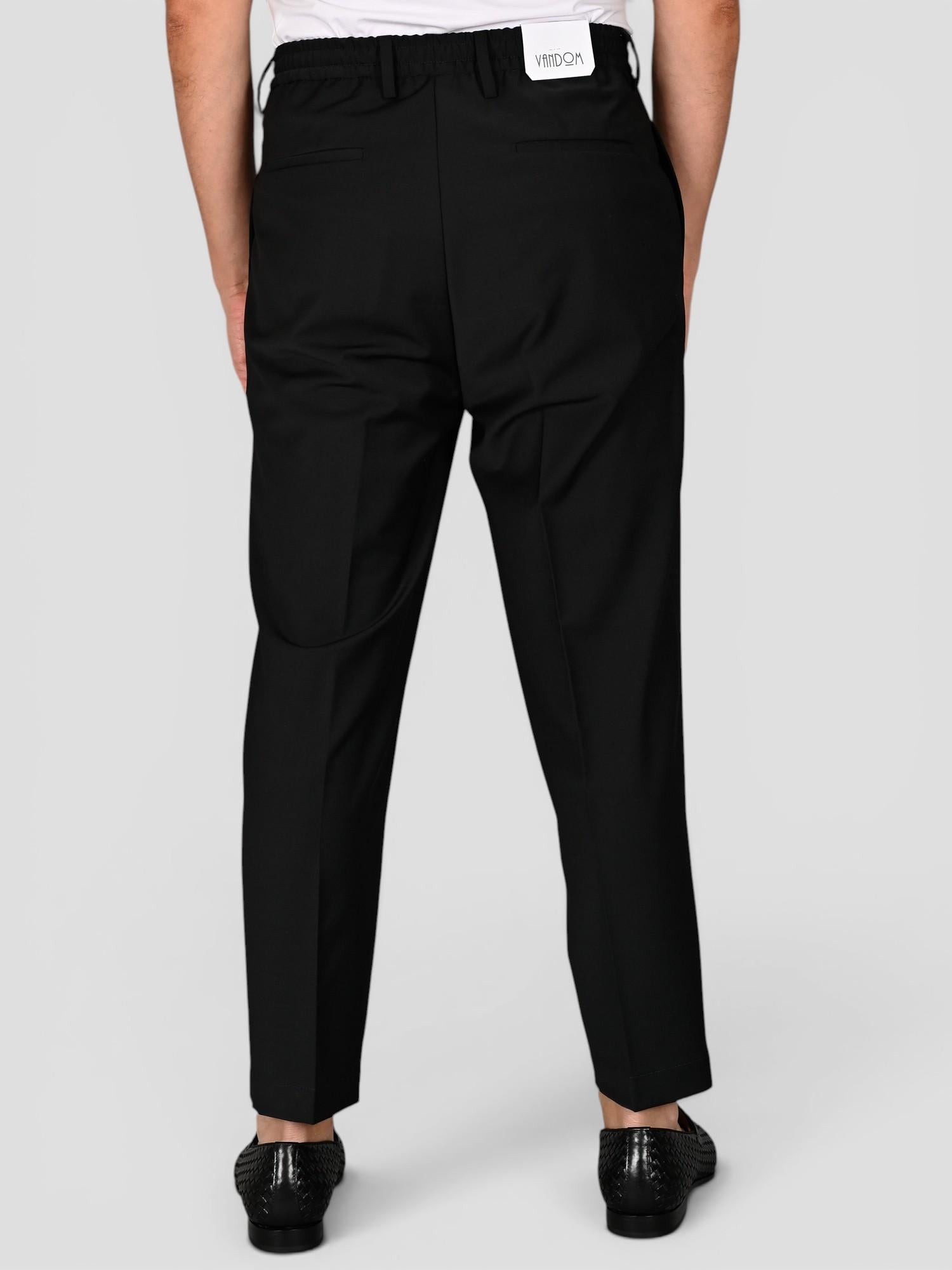 Panatalone nero FRANCESCOT 244 fresco lana FRANCESCOT244 NERO VANDOM