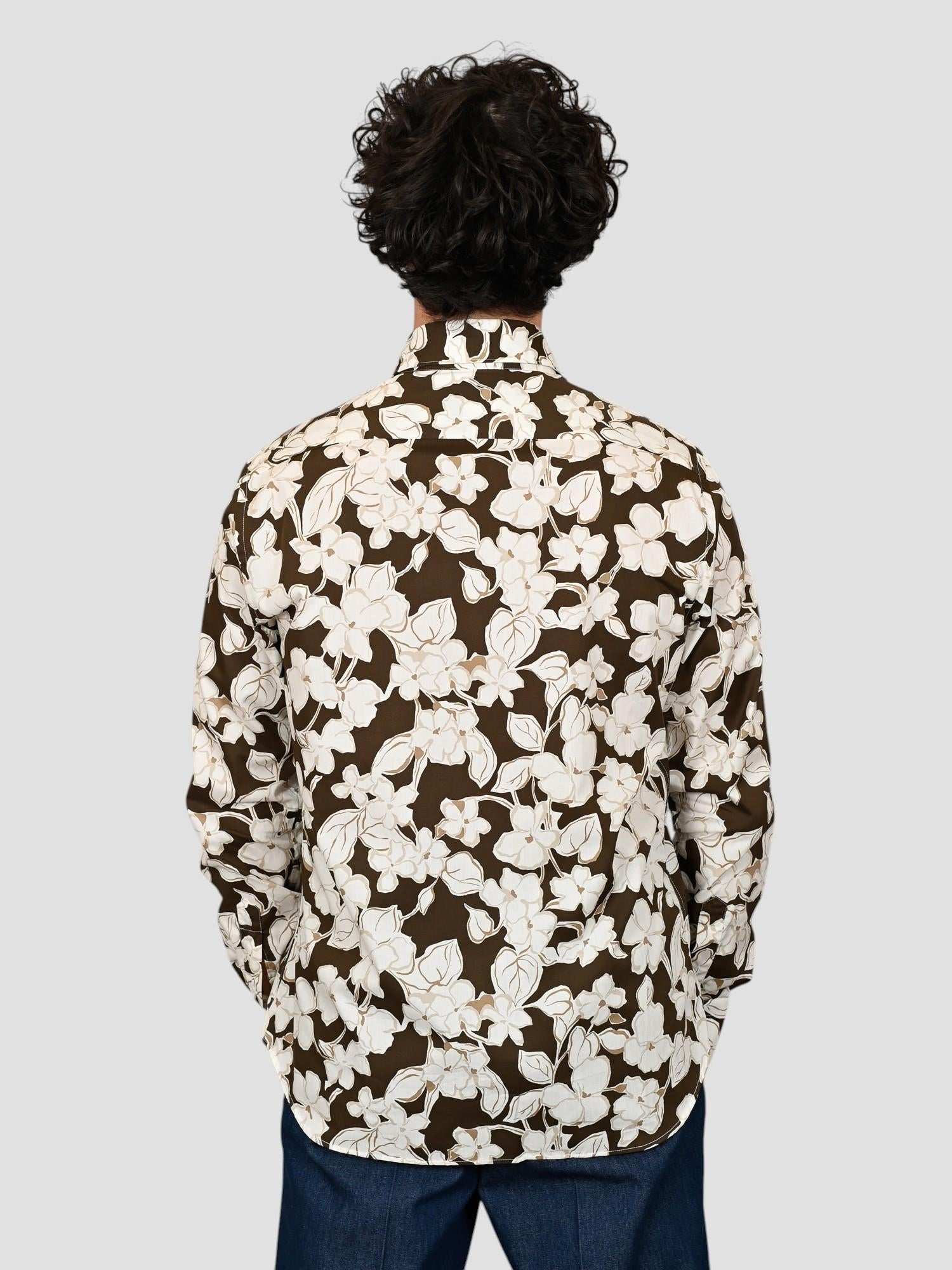 Camicia floreale 1RSYMTS puro cotone 1RSYMTS FR3 TINTORIA MATTEI