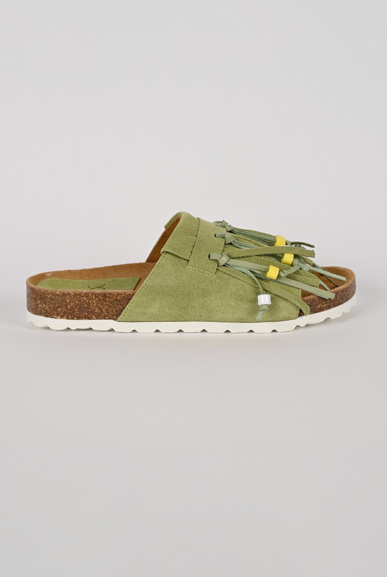 Ciabatta frange MAITE PASTEL suede menta MAITE PASTEL MENTA LAGOA
