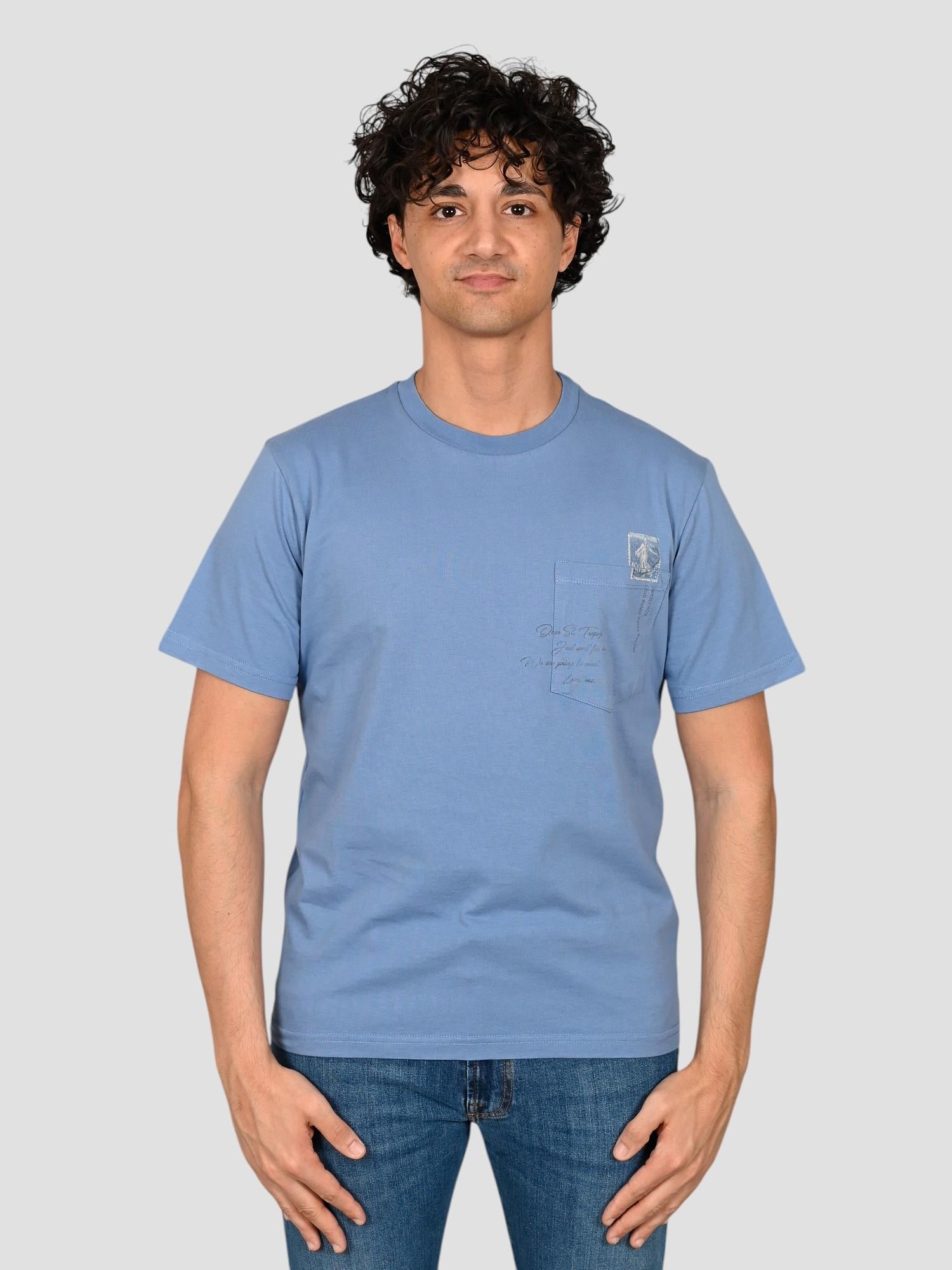 T-shirt blue jeans POCKET POSTCARD SS260016 BLUE JEANS INTHEBOX