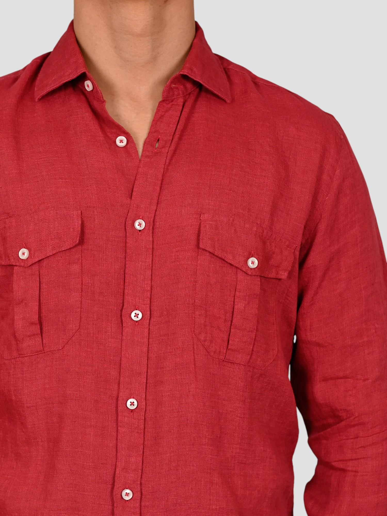 Camicia amaranto16W4 8837 puro lino 16W48837 007 MARCUS