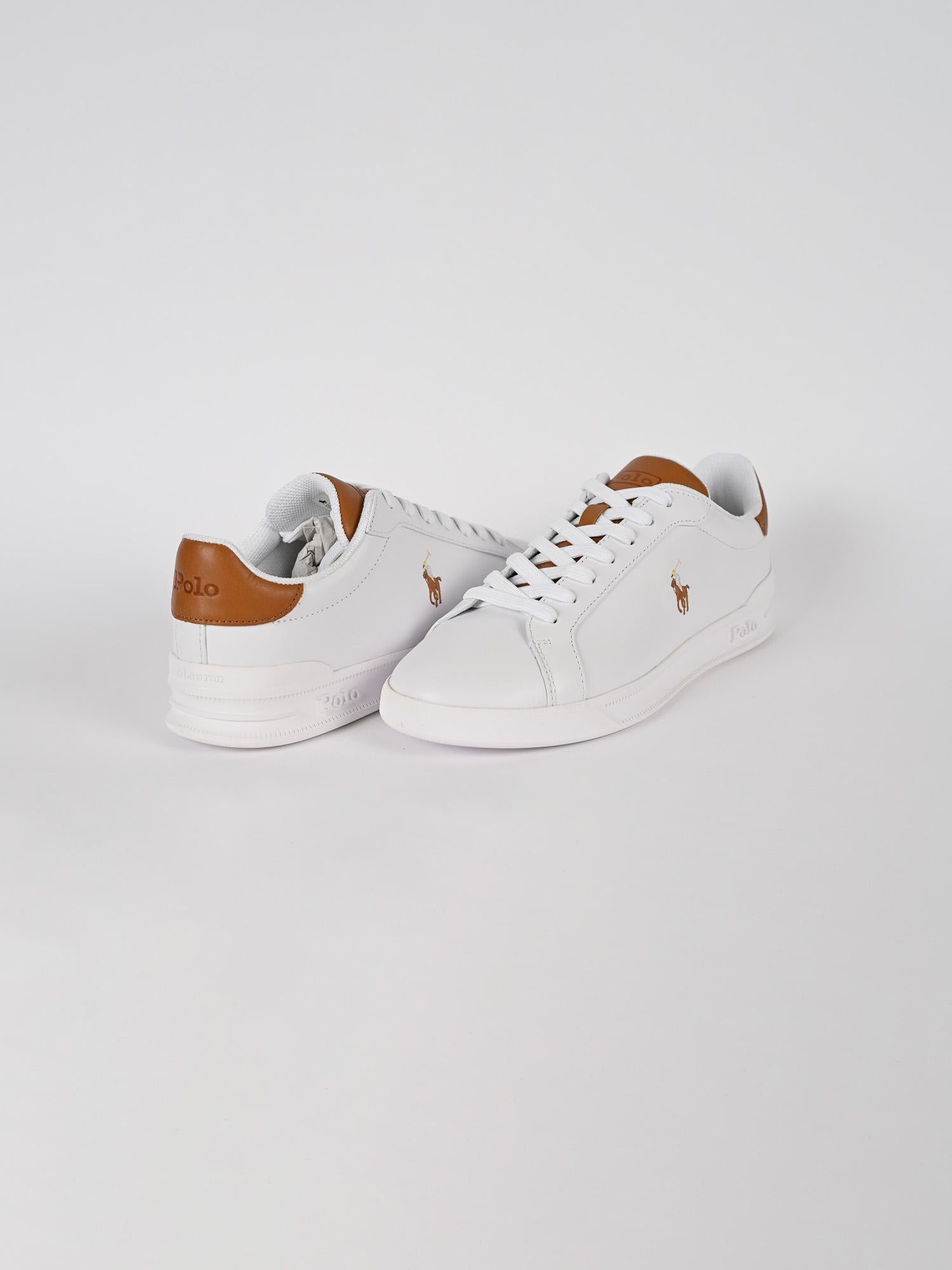 Sneaker heritage court bianca cuoio HRT CT II-SK-ATH WHITE TAN POLO RALPH LAUREN