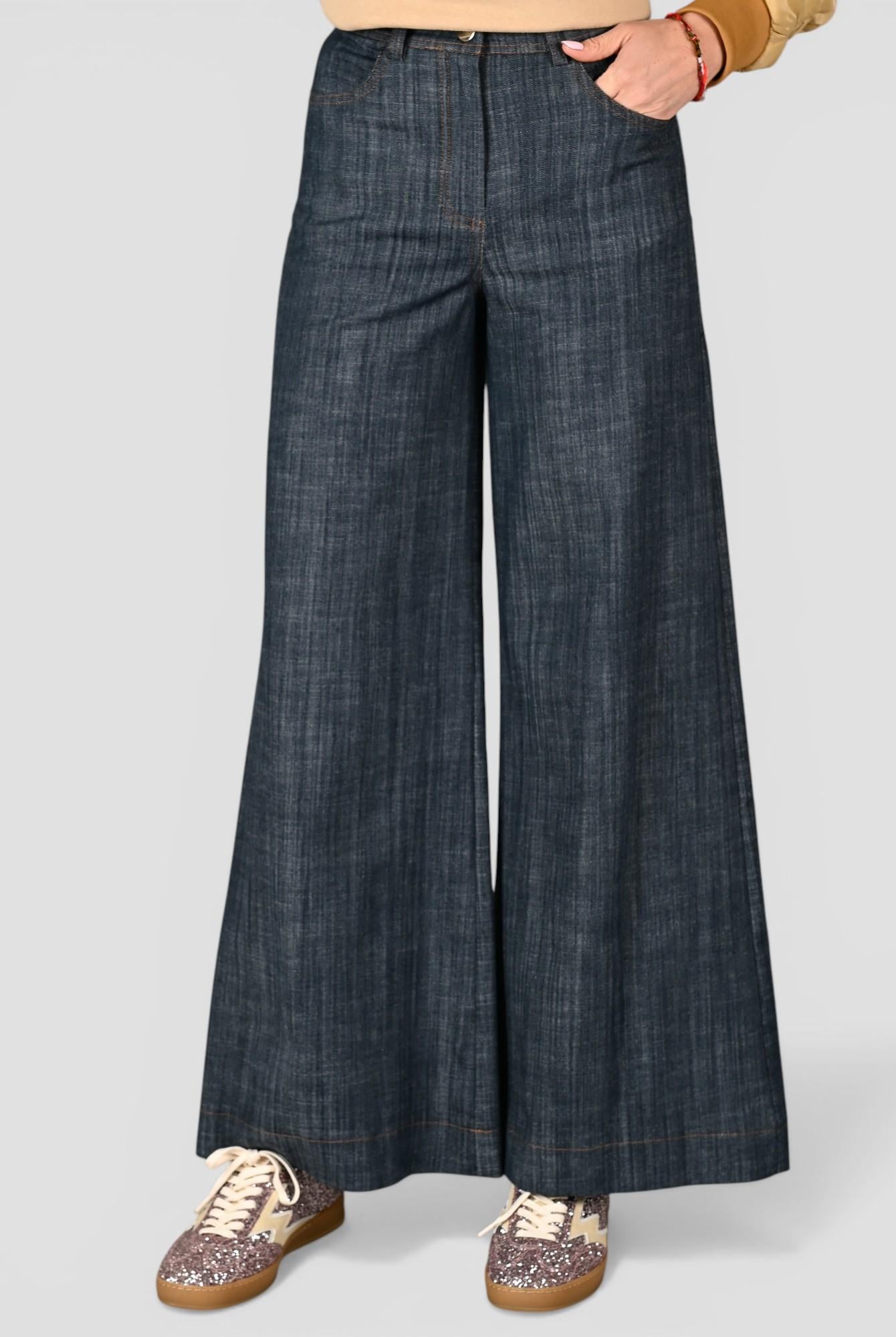 Pantalone palazzo WW31603 denim WW31603 DENIM WHITE WISE