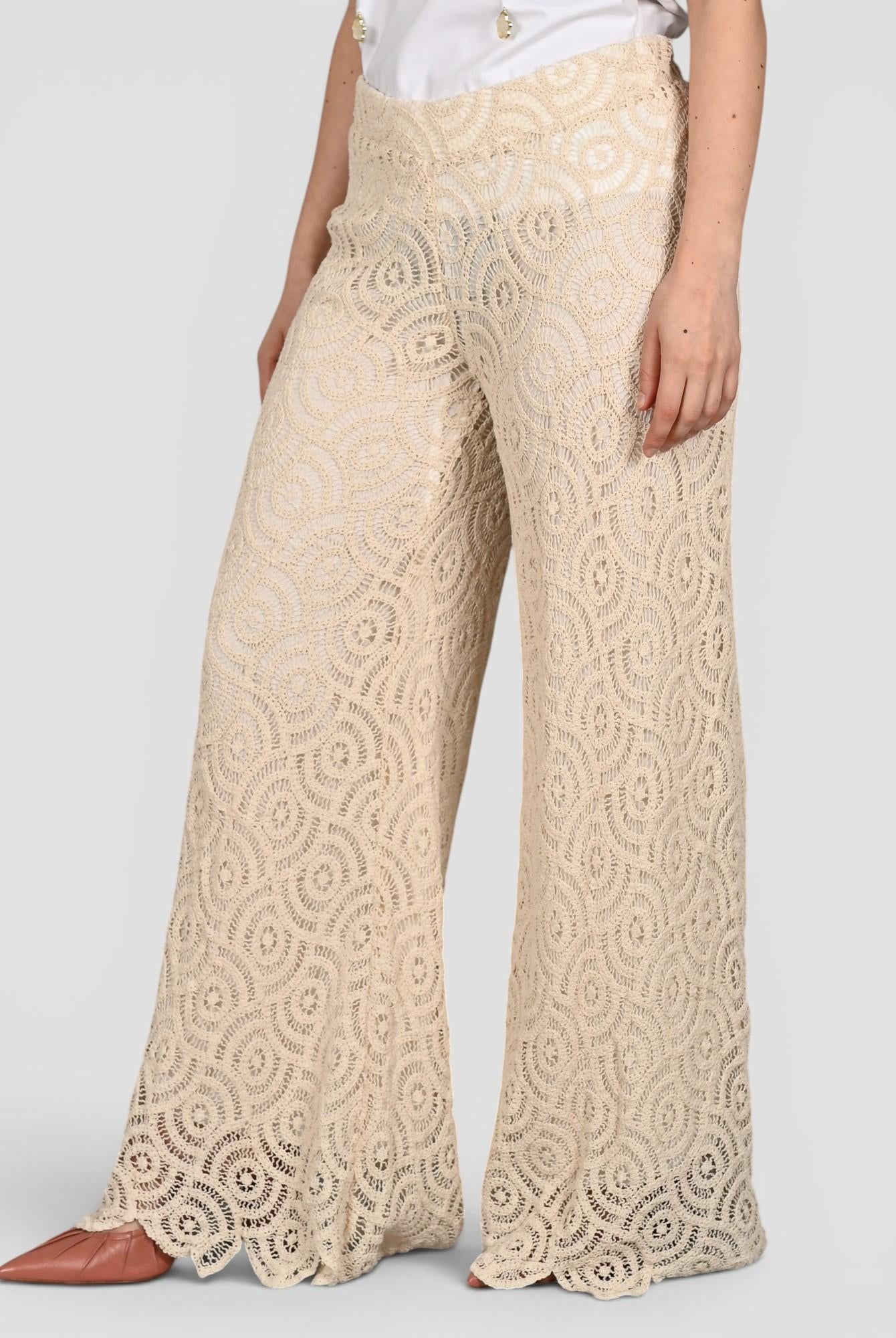 Pantalone pizzo S25P865 con coulisse S25P865 FLOREALE TENSIONE IN