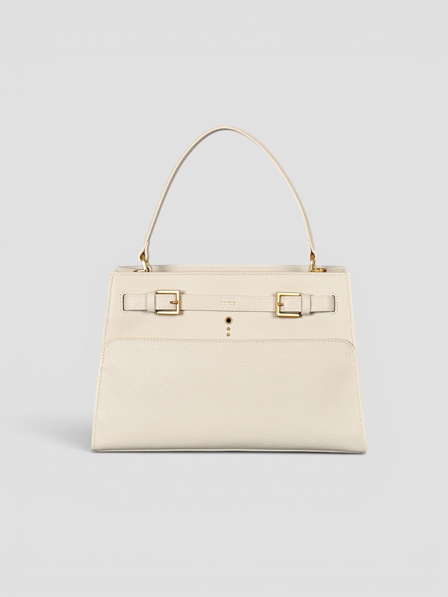 Medium shoulder VALEGRO leather ivory N61-DM-27 IVORY NO:RAE