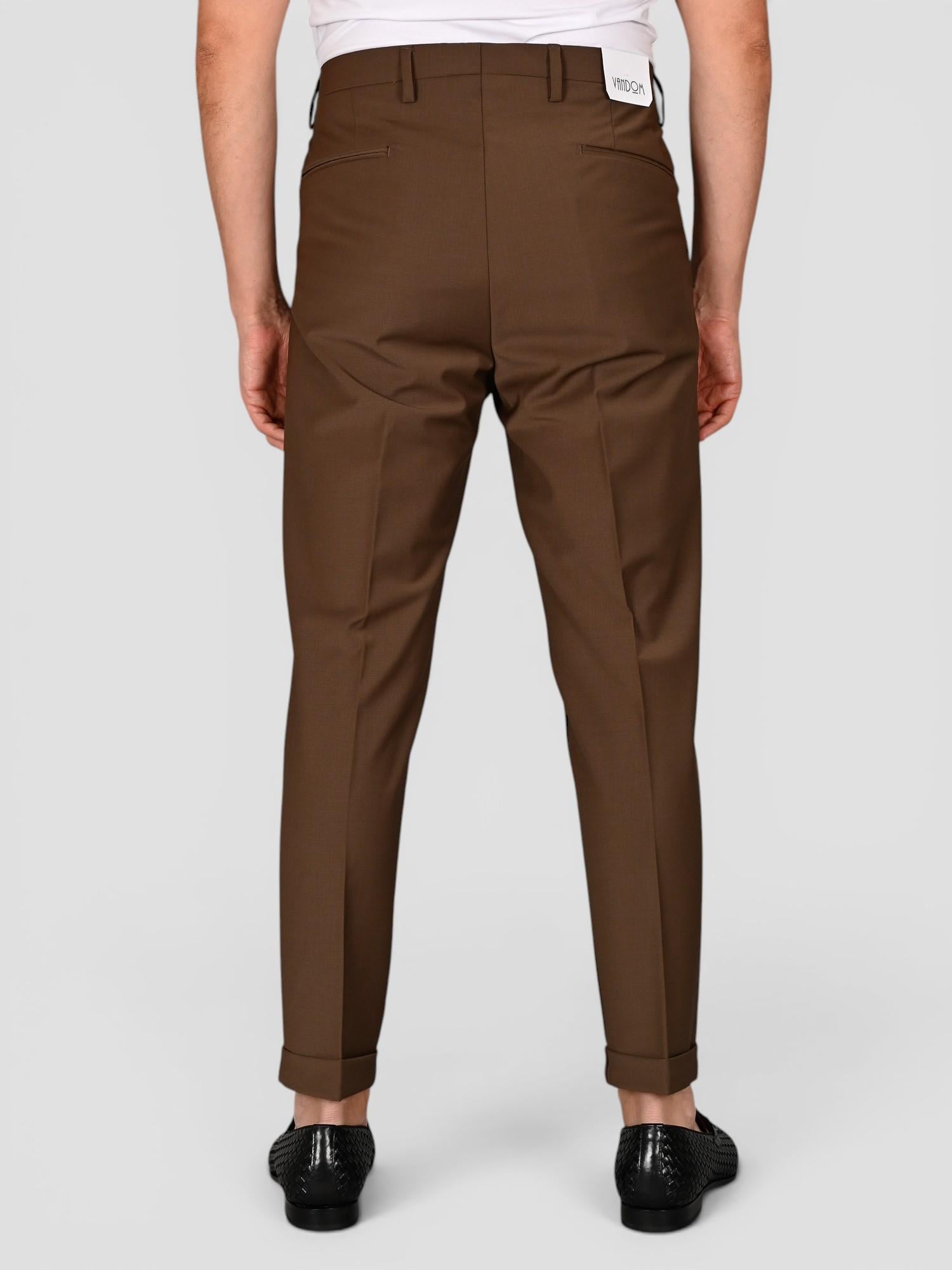 Pantalone moka GABRIELT 244 fresco lana FRANCESCOT244 MOKA VANDOM