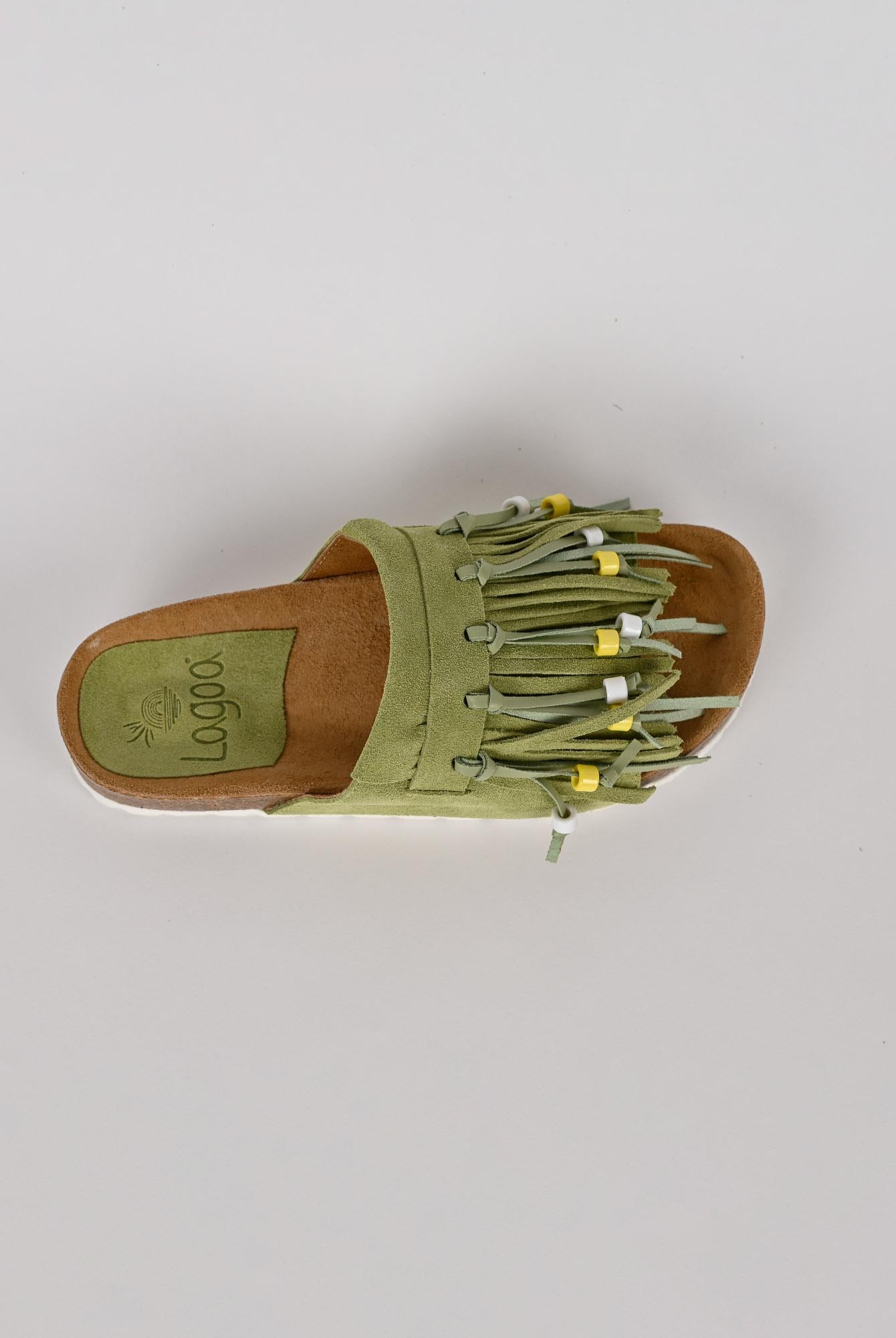 Ciabatta frange MAITE PASTEL suede menta MAITE PASTEL MENTA LAGOA