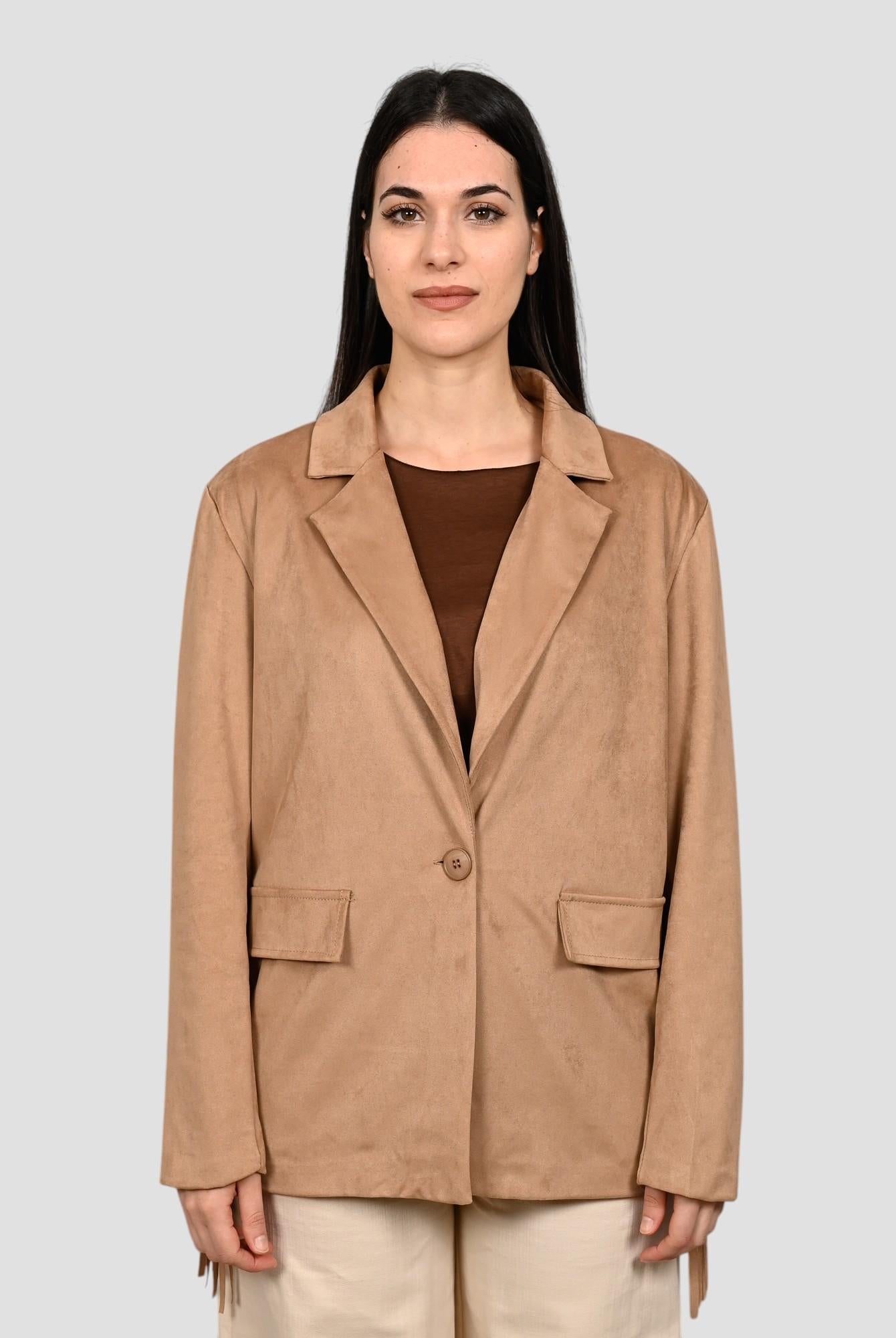 Giacca scamosciata LE STREGHE eco P25DE613 CUOIO LE STREGHE