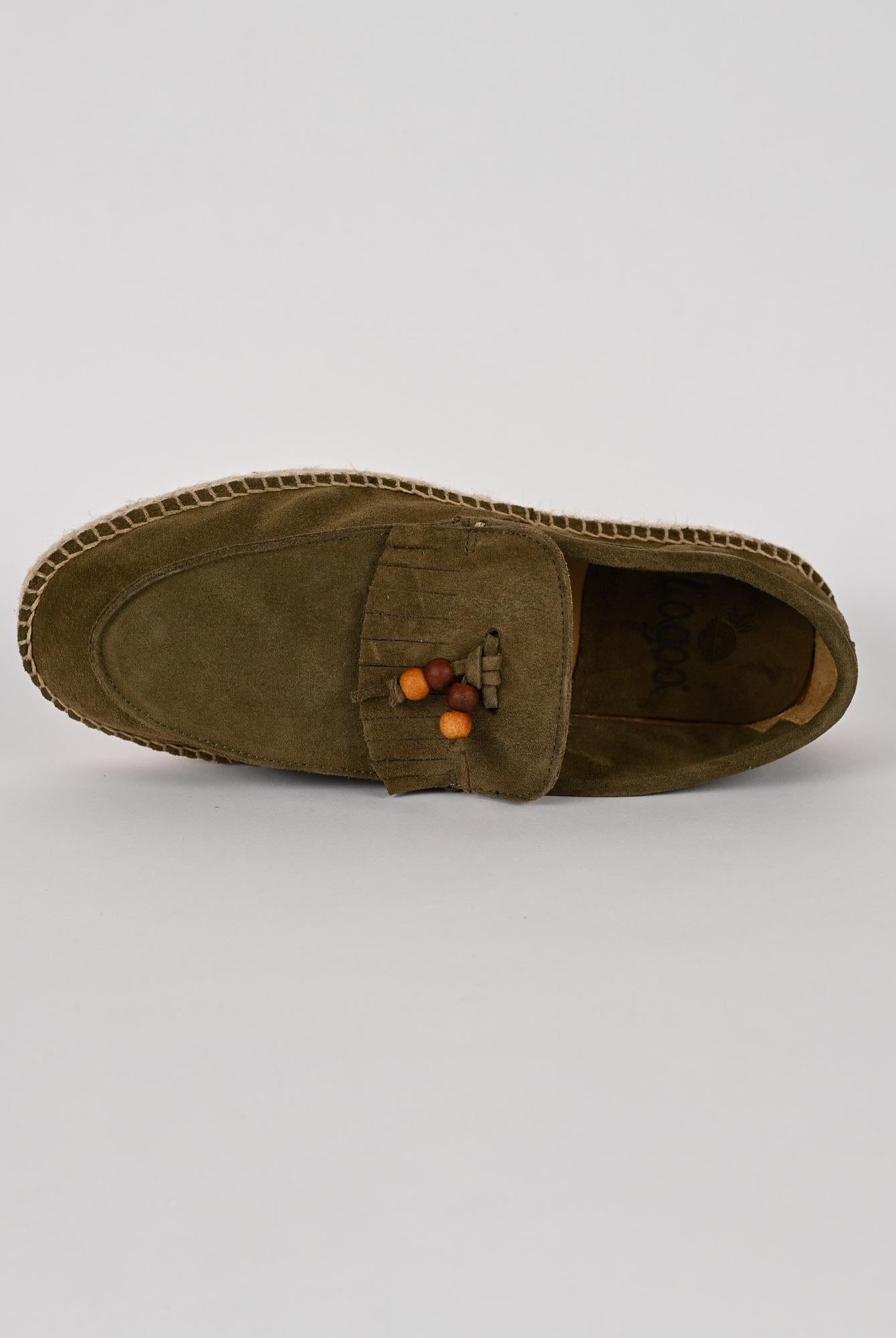 Mocassino frangia LOAFER TREBOL verde bosco suede LOAFER FRANGIA TREBOL LAGOA
