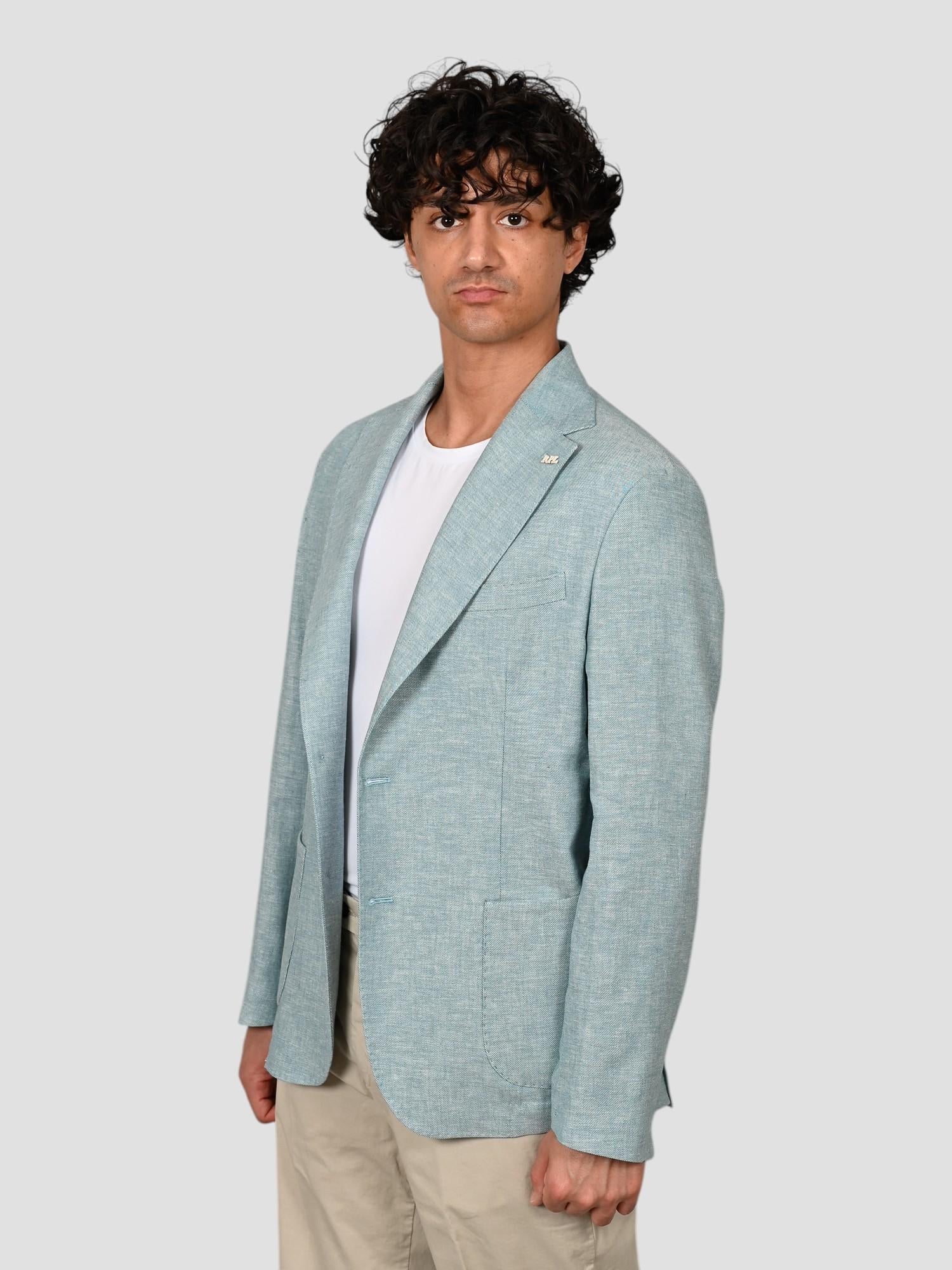 Blazer verde acqua G13/1 RZ0 blend linen G13/1 RZ0 ACQUA RPL