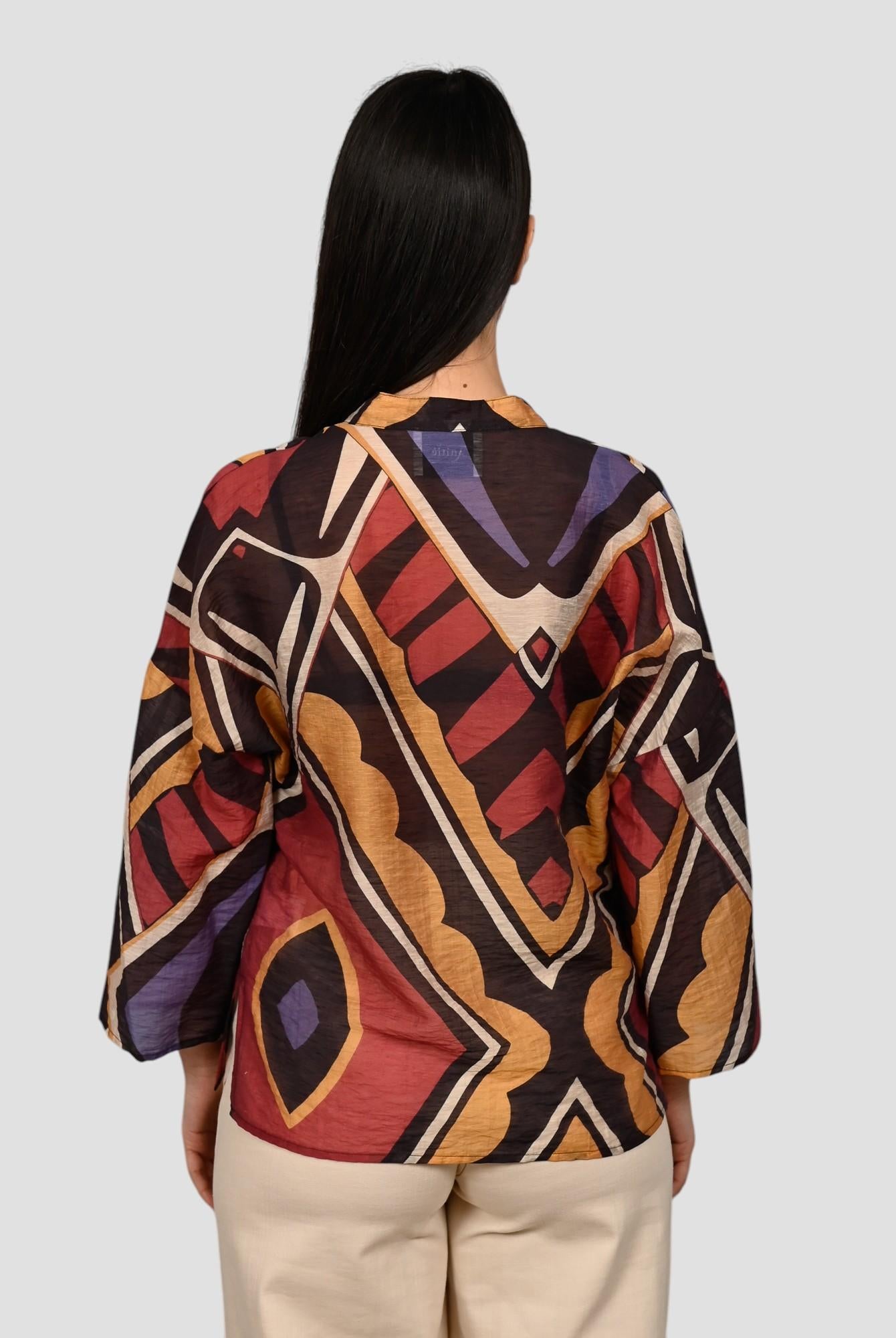 Camicia fantasia AN45103 misto lino AN45103 FANTASIA ANITIE'