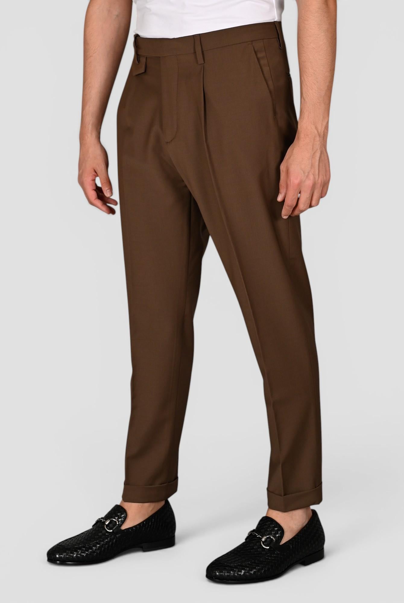 Pantalone moka GABRIELT 244 fresco lana FRANCESCOT244 MOKA VANDOM