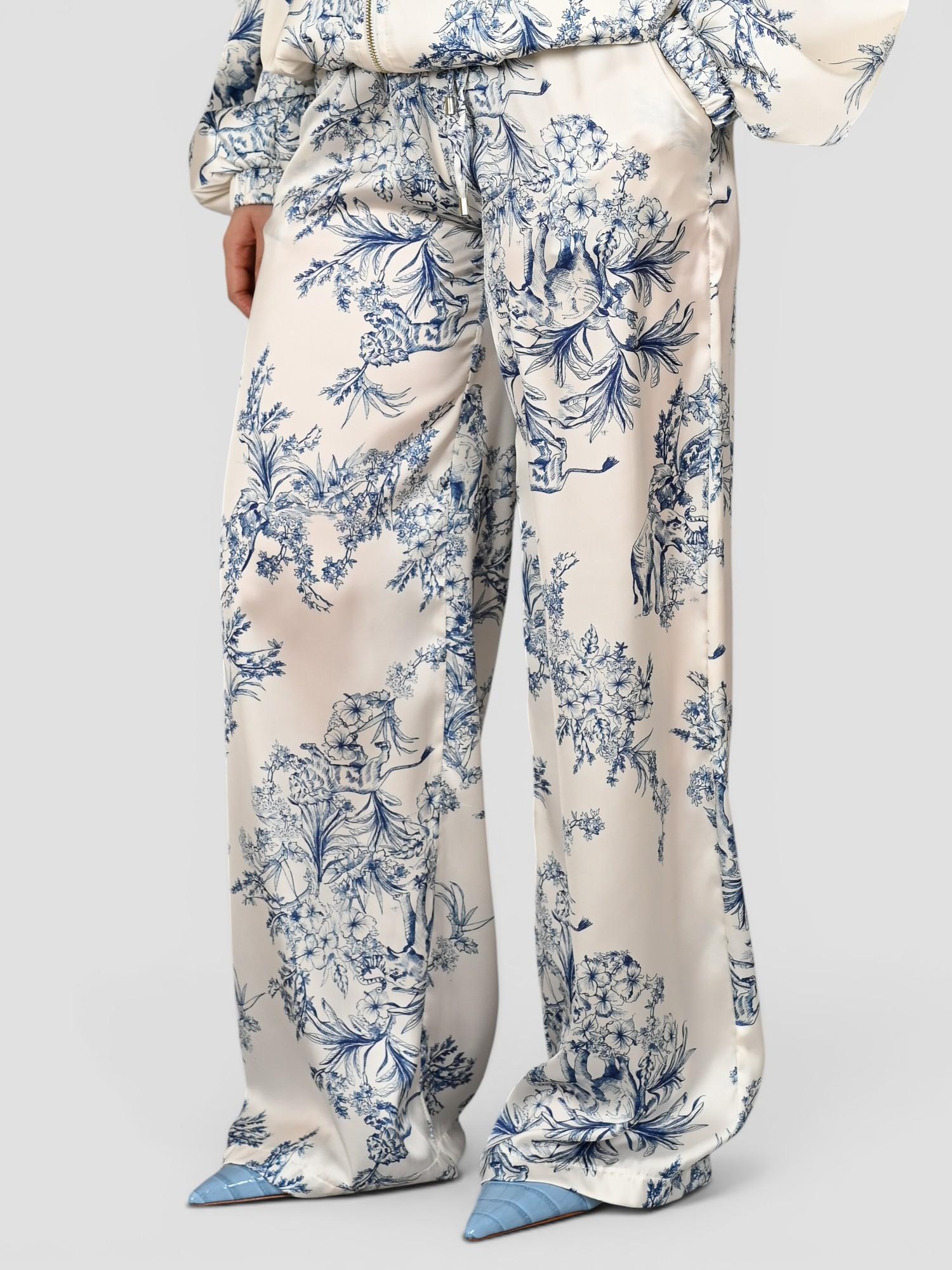 Pantalone rasatello S25P8110 floreale con coulisse S25P810 FLOREALE TENSIONE IN