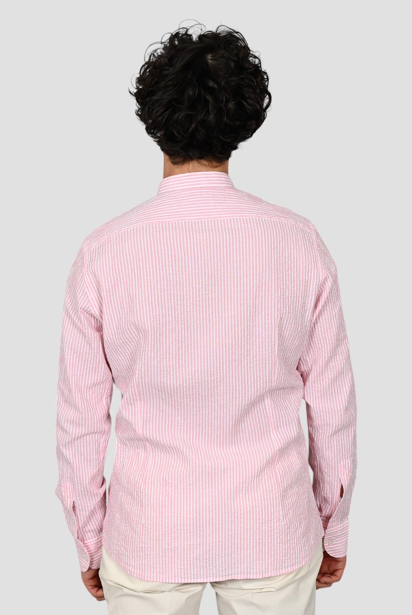 Camicia coreana ZF24 8158 rigata rossa ZF248158 005 MARCUS