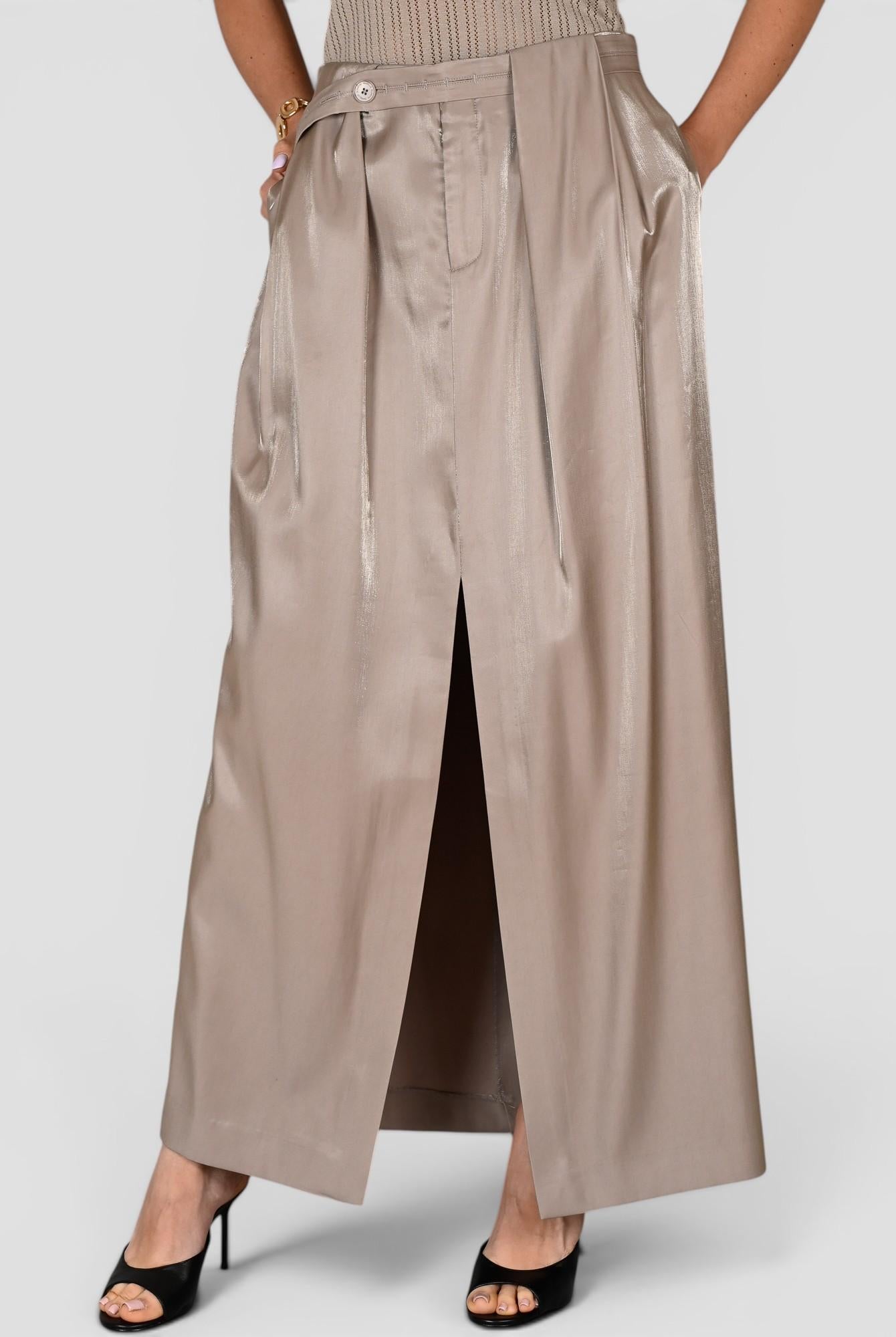 Gonna lunga G050 T003 fluida taupe G050-T003 TAUPE ISABELLE BLANCHE PARIS