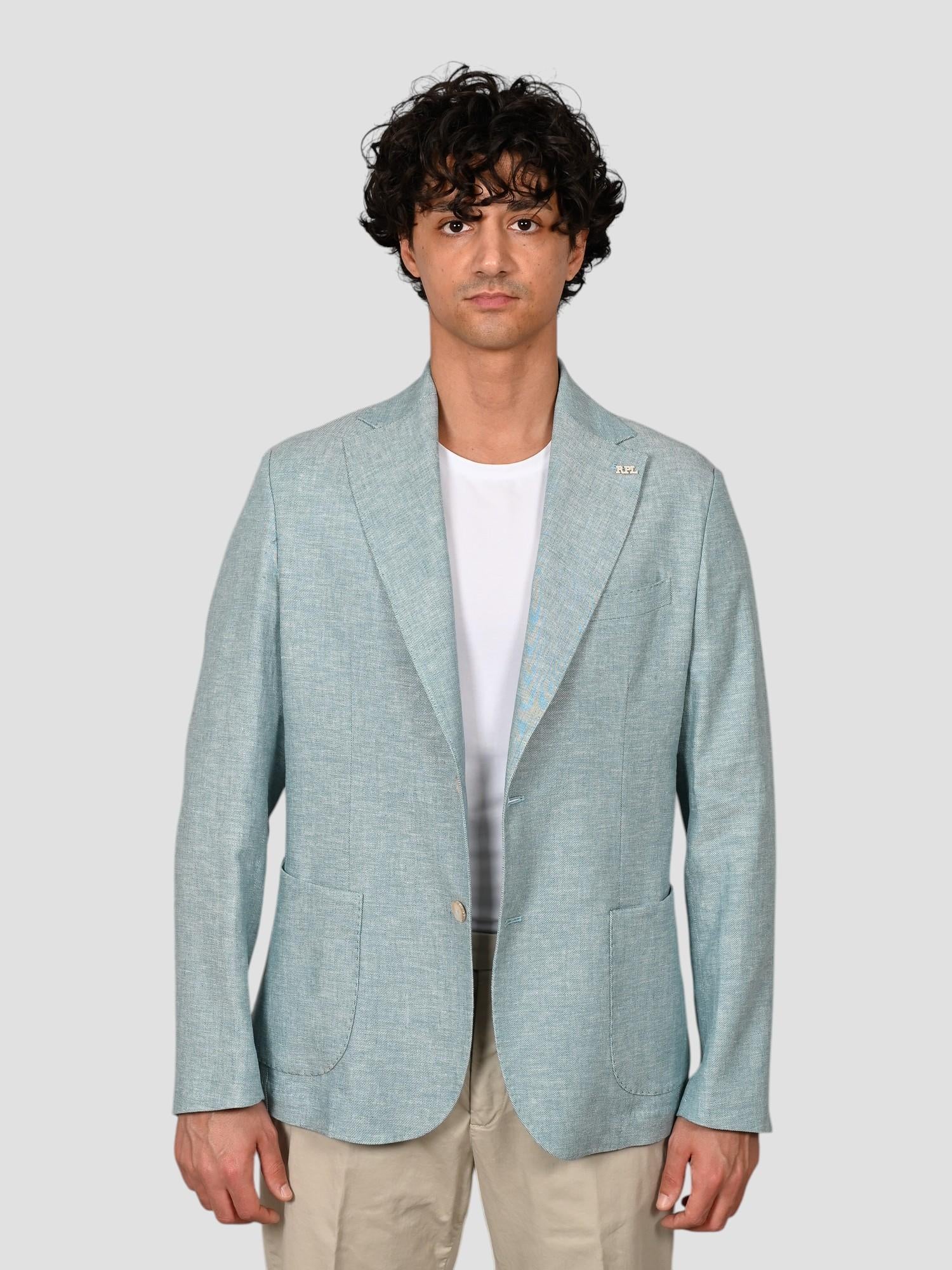 Blazer verde acqua G13/1 RZ0 blend linen G13/1 RZ0 ACQUA RPL