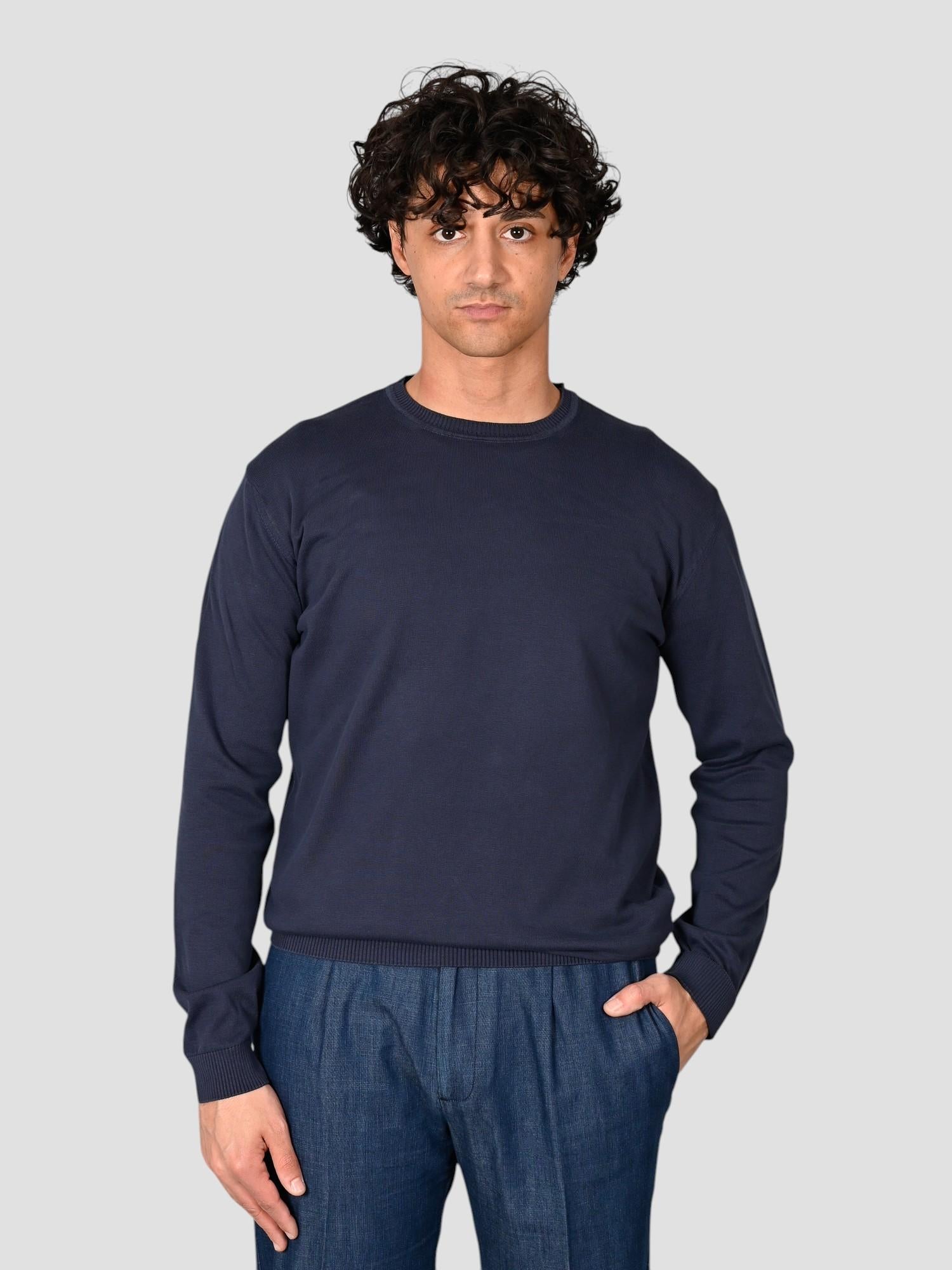 Maglia girocollo WO 0855 923 blu WO 0855 923 BLU WOOL & CO.
